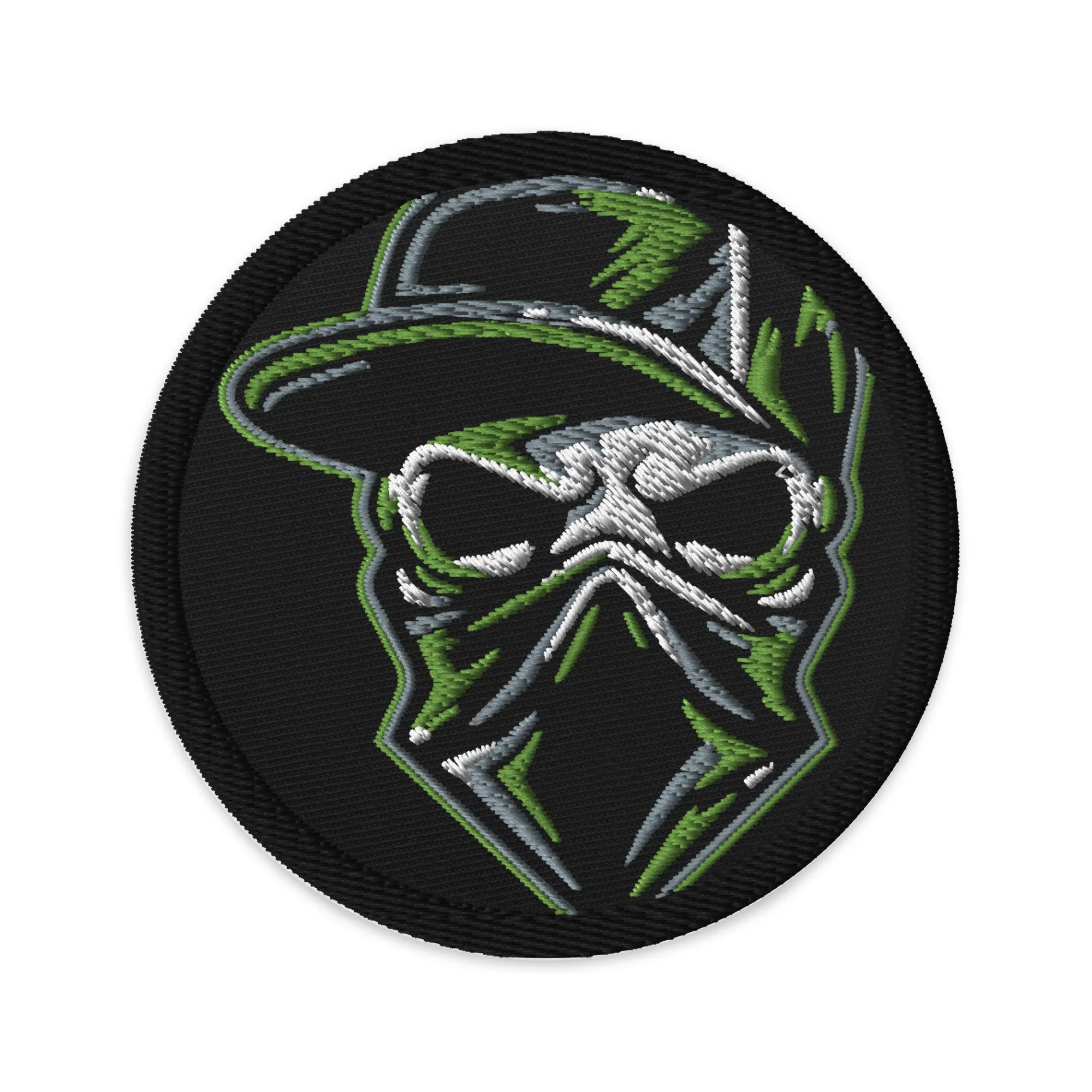 Wilder Racing Skull Embroidered Patch, front