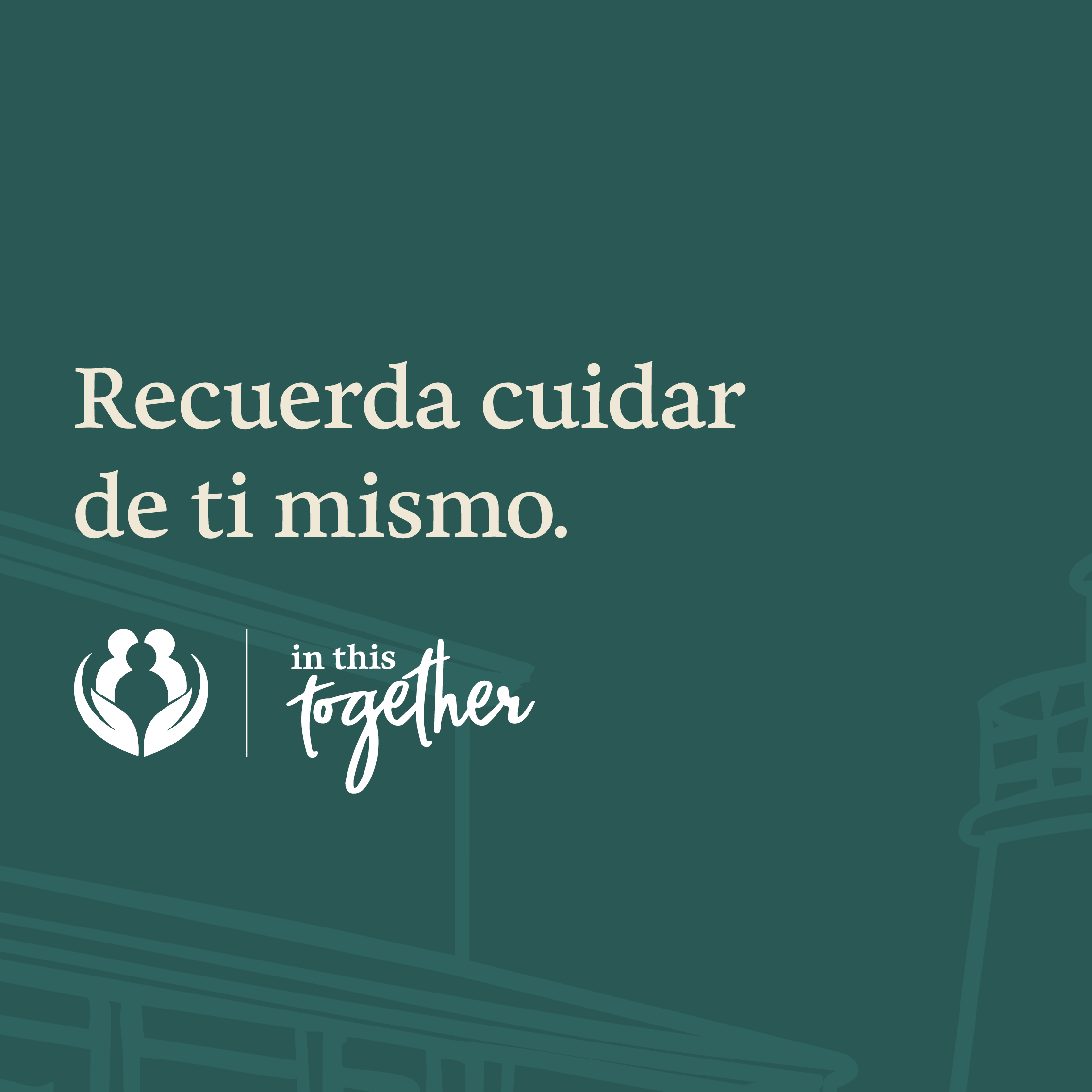 Gráfico con el mensaje: "Recuerda cuidar de ti mismo", que anima a priorizar el bienestar y la atención preventiva.