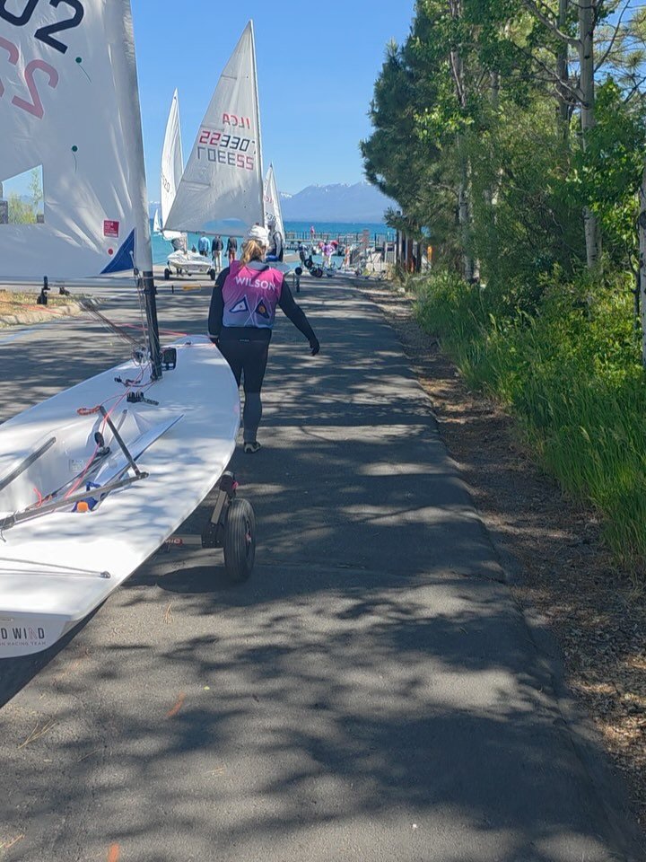 Day one of the Pacific Coast Championship came in hot &mdash; literally. Gusts were spiking to 37 knots this morning, so racing was postponed while we waited (and waited) for conditions to settle enough to get out safely.

We finally launched around 