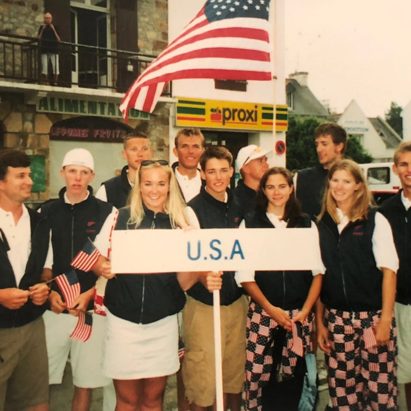 Age 17. 🇺🇸 France. Carrying the USA sign at the opening ceremony of the ISAF Youth World Championship.

Back then, I thought this was the dream.
Now, I&rsquo;m chasing something even bigger:
 💨 The ILCA Masters Worlds this September 🏅 And the 202