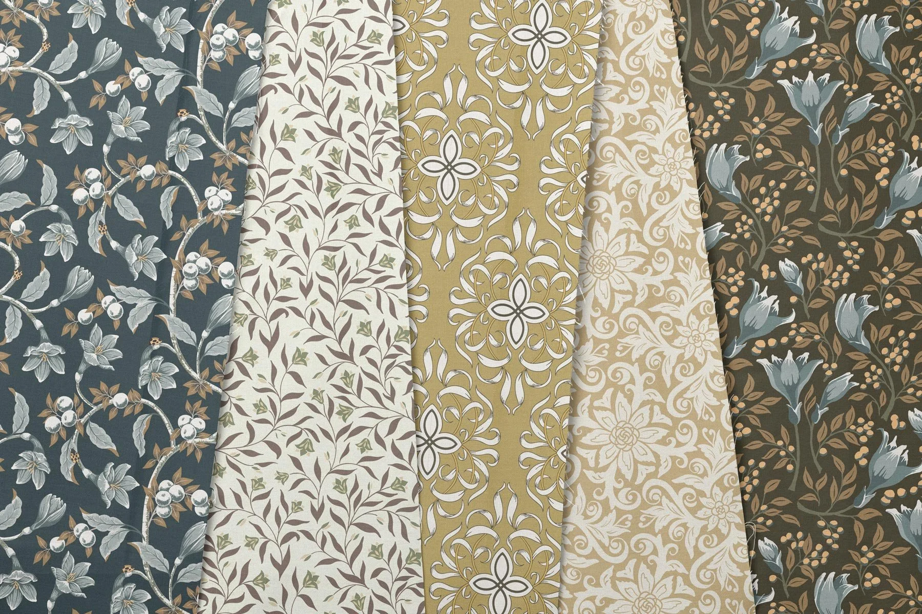 A selection of fabrics designed by Diana Ranstrom