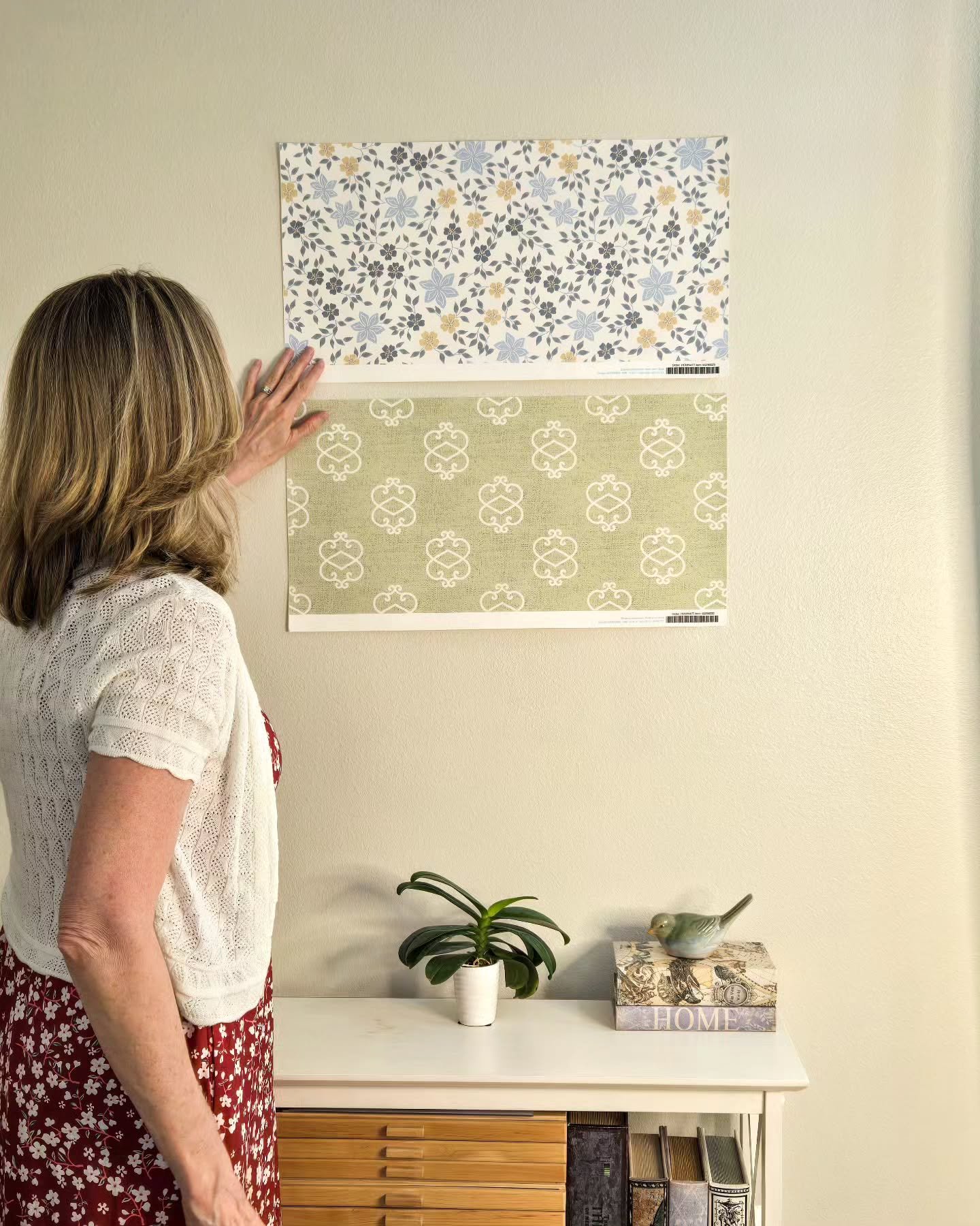 There is something so fulfilling about holding your own work in your hands.

I have dreamed about putting my designs on wallpaper. It has consistently been on my mind as I have created designs over the past few years. Finally, I ordered samples of t