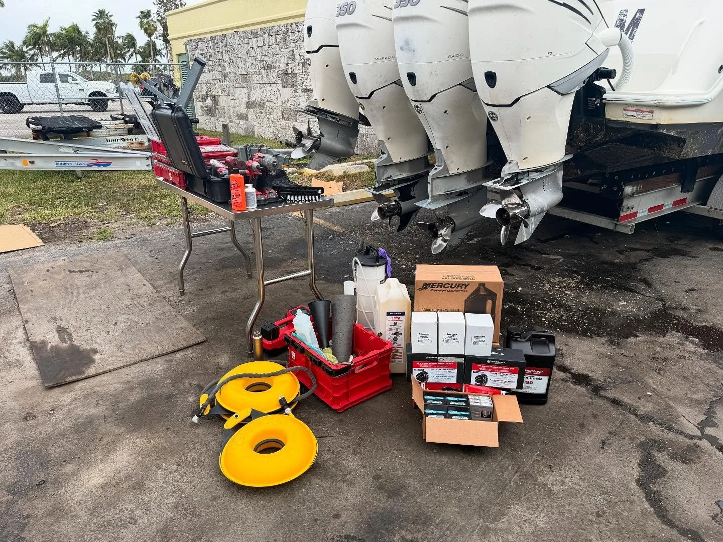100hr service with complete water pump kits. Caught a bad hub before spun, and found a lot of corrosion on the mating face for the lower unit drain and fill plugs. Those yellow seals aren&rsquo;t seals, they are there to prevent galvanic corrosion. M