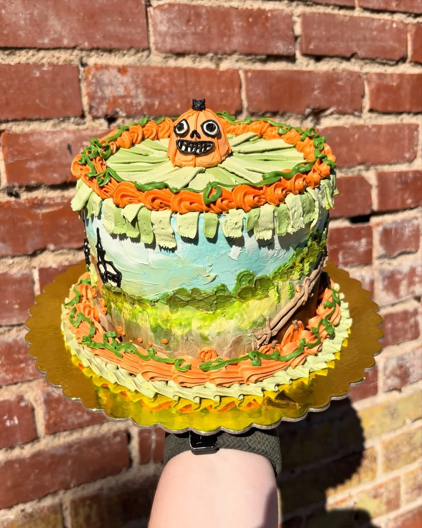 Oops never hit post on my Halloween cake apparently so happy samhain instead!! 🥴

I am always so stoked when I get a cake prompt for themes I genuinely love! Over the garden wall is the epitome of spooky fall media for me so I was so excited to try 