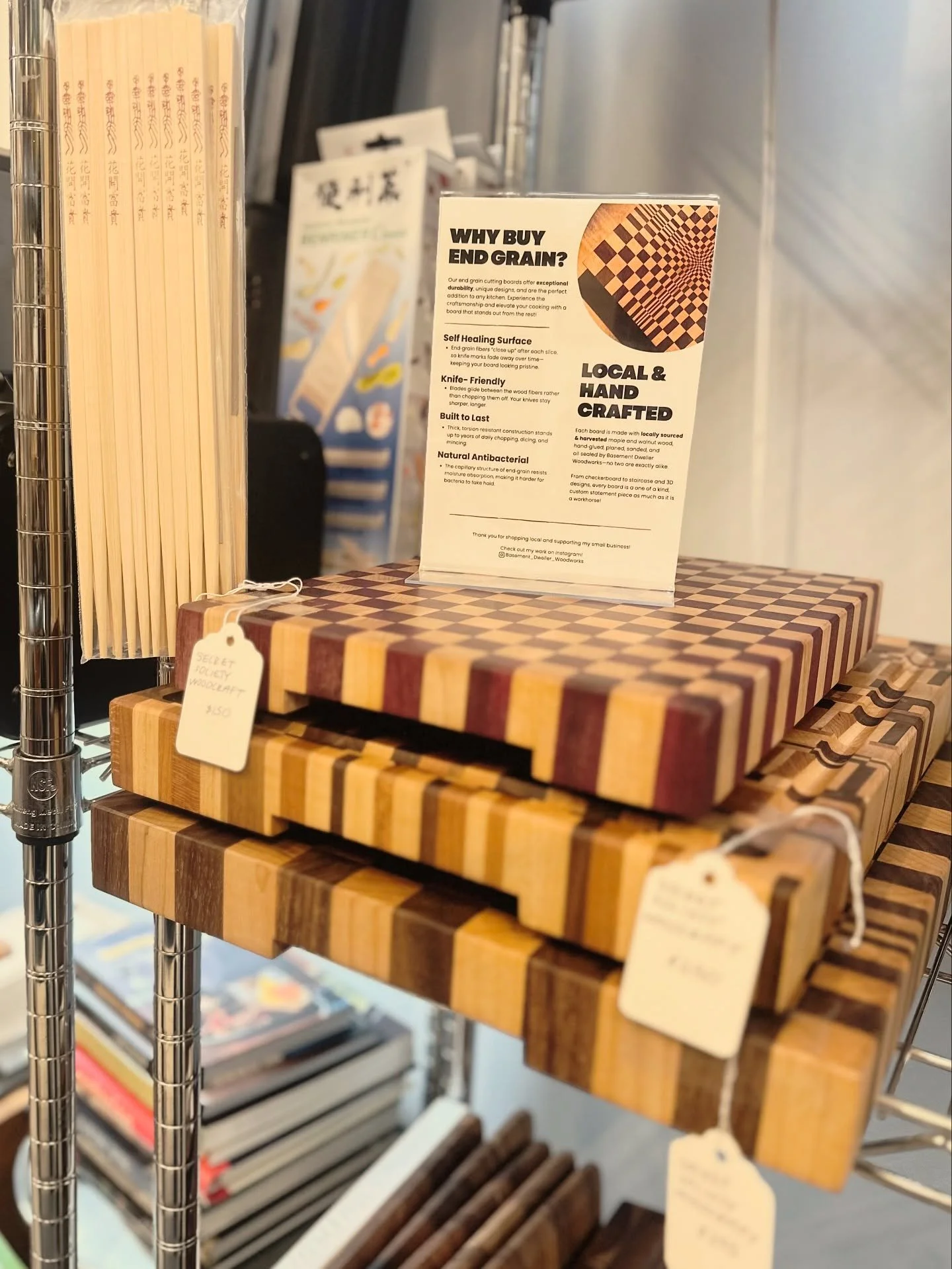 Sent a few boards over to @cmneffcooksupco. Go check them out and everything else they have to offer. For all your cooking needs! 
.
.
.
#secretsocietywoodcraft #philadelphia
#cooking #kitchen #kitchenwear
#woodworker #woodworking #cuttingboard #wood