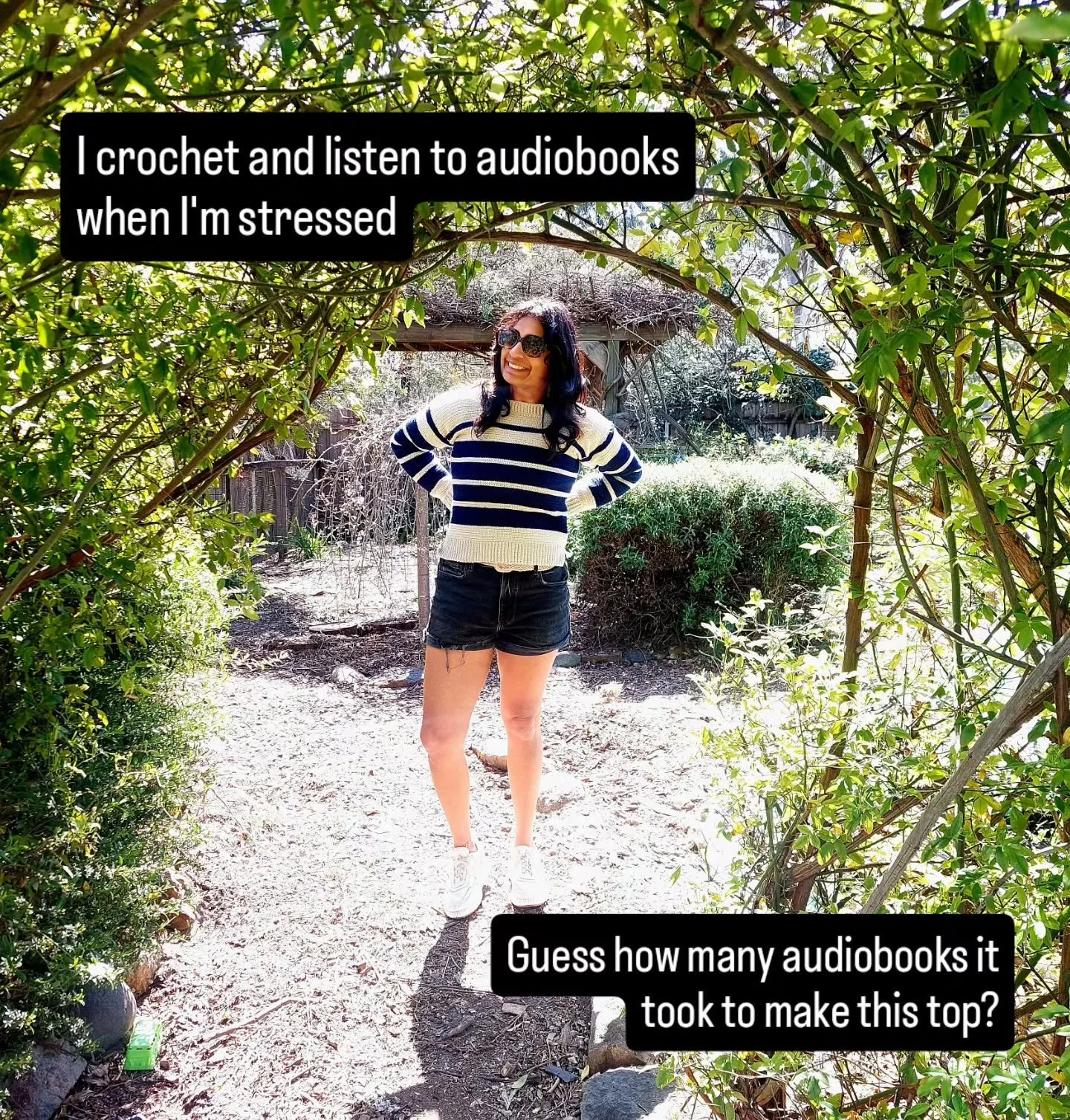 During covid lockdowns I re-discovered crochet and since then I've been making at least one piece a year - more if I'm stressed or anxious. 

This year must have been a more relaxed winter since I only make one top! It took me six audiobooks to finis