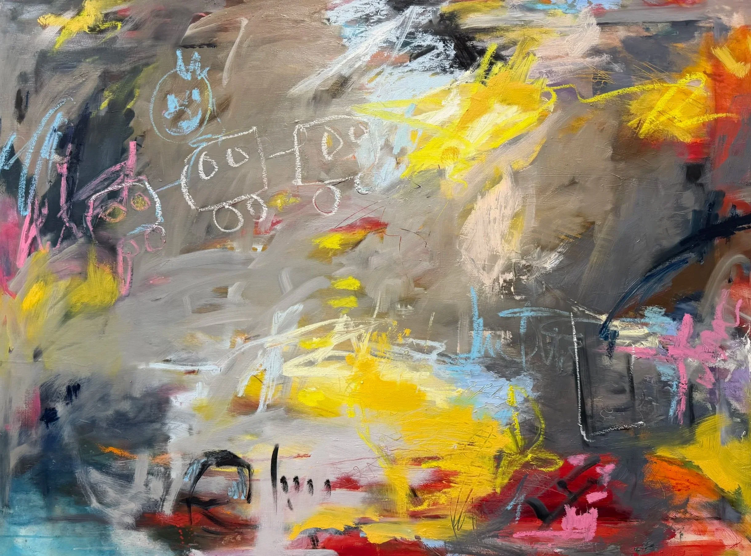 Rush Hour, 2025, oil on wood, 36x48 inches