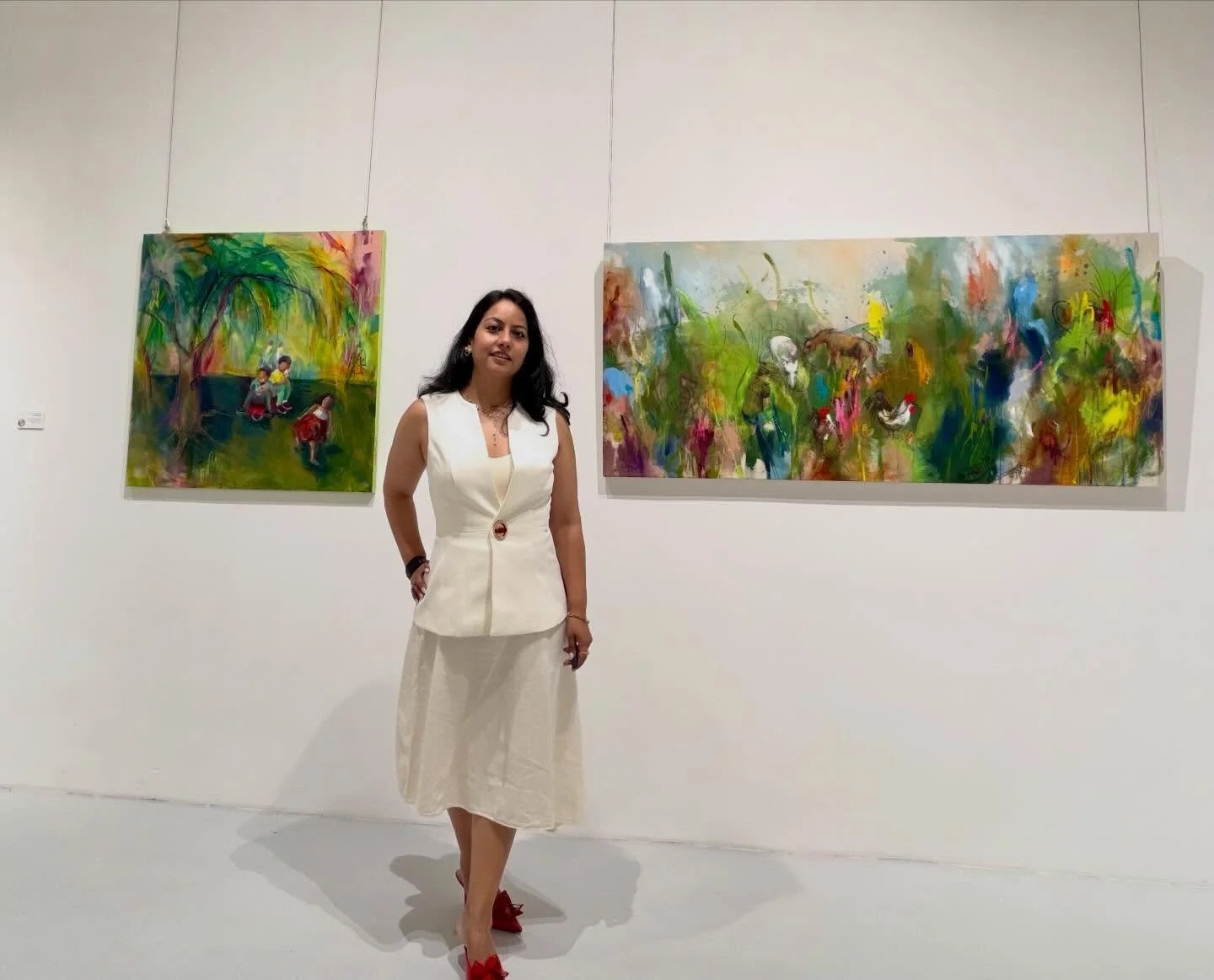 Sweet Summer Delights
SOLD &hearts;️

This painting captures a memory of a lazy, sunny Australian summer afternoon with my boys, savouring ice cream. I could imagine myself running around the park in my favourite childhood dress. 

#soldpainting #sol