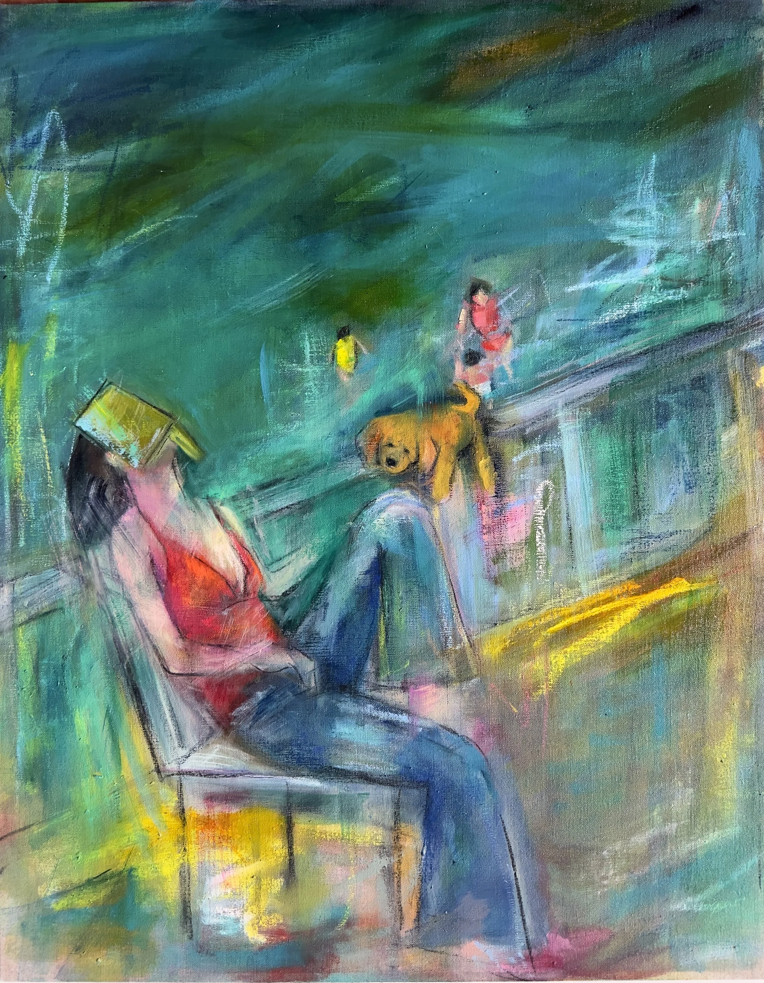 A Moment of Poised Reflection, 2023, oil on linen, 24x18 inches