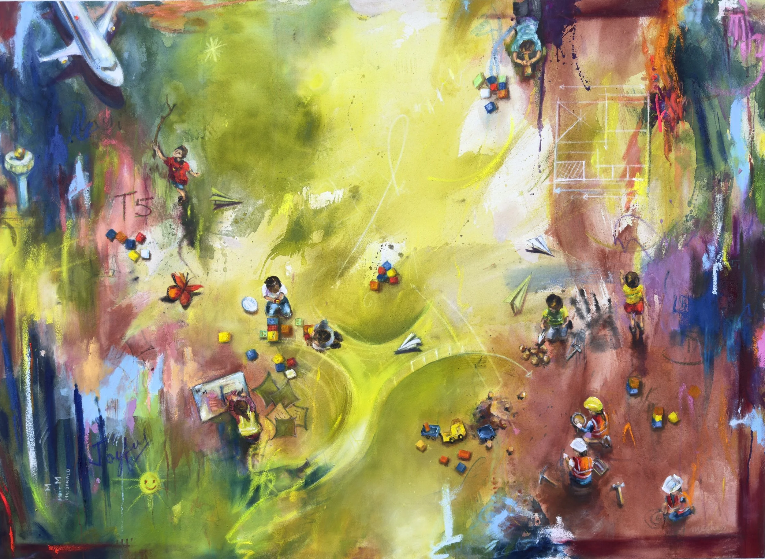 Mott Macdonald (Commissioned), 2026, mixed media on canvas, 48x66 inches