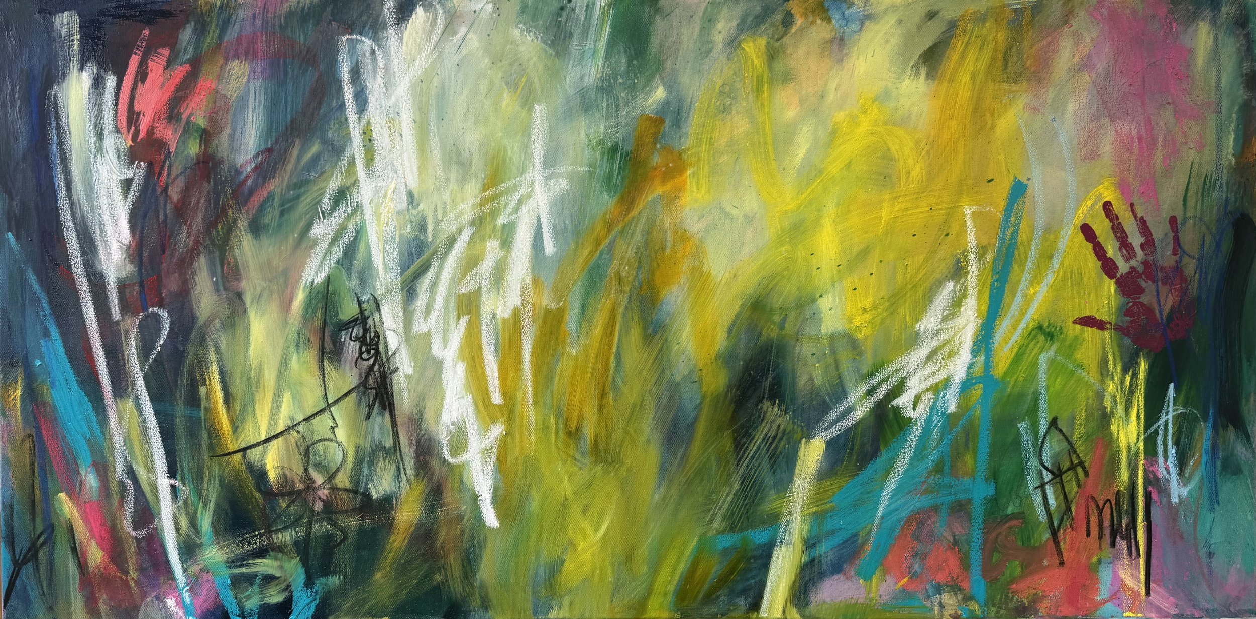 Dialogue I, 2025
mixed medium, 24x48 inches