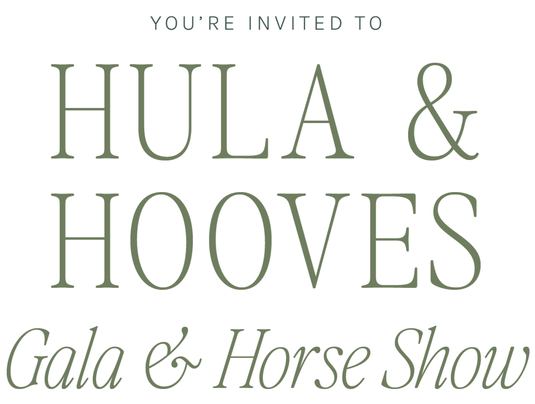 Invitation for Hula & Hooves Gala & Horse Show event.