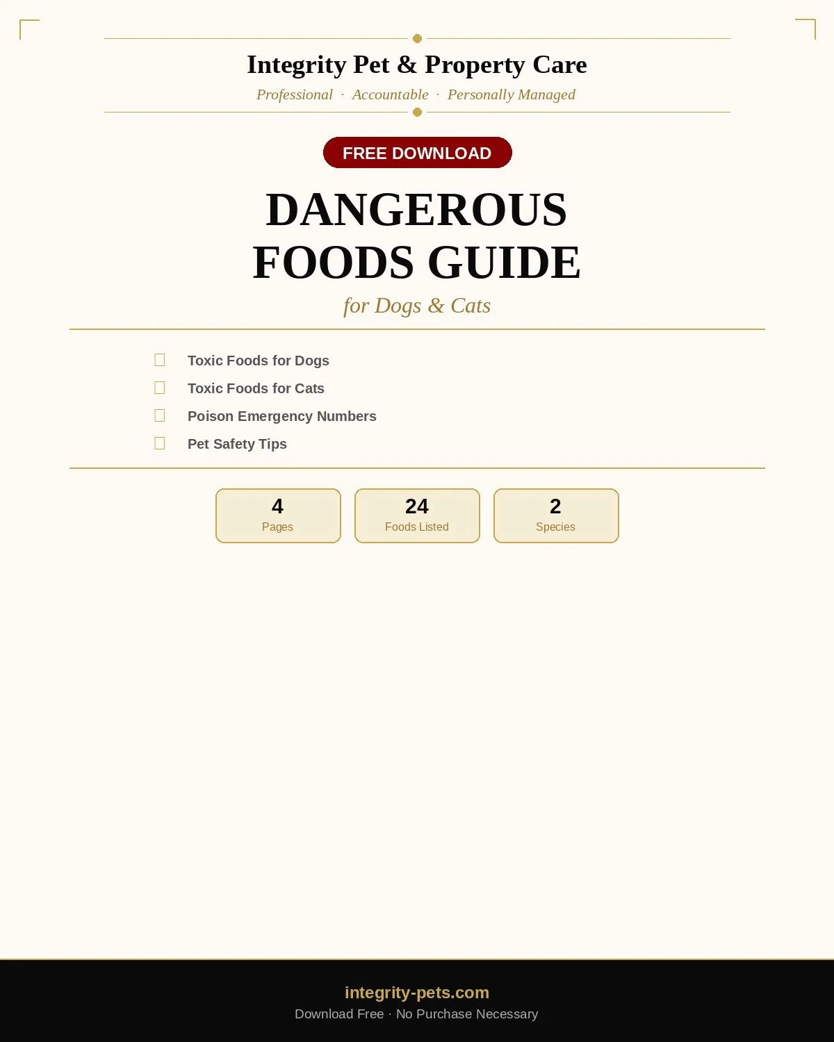 Dangerous Foods for Dogs & Cats — Free Safety Guide