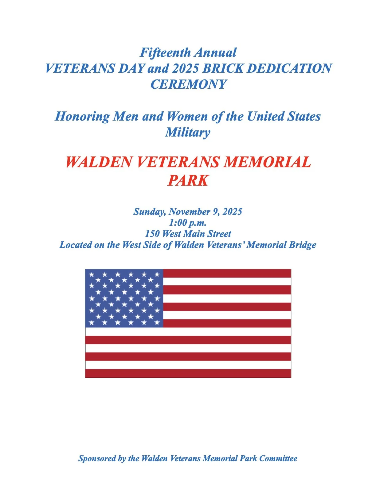 Veterans Day & Brick Dedication Ceremony!