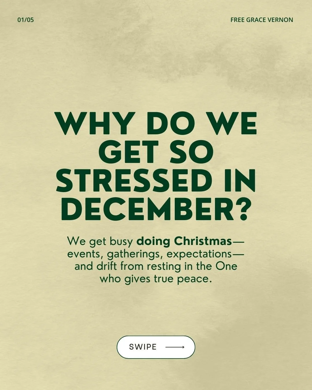 December fills quickly&mdash;with gatherings, traditions, and good things.
But even good things can quietly crowd out rest in Christ.

God isn&rsquo;t calling us to do more this season.
He&rsquo;s calling us to rest in Him!

Not perfection.
Not perfo