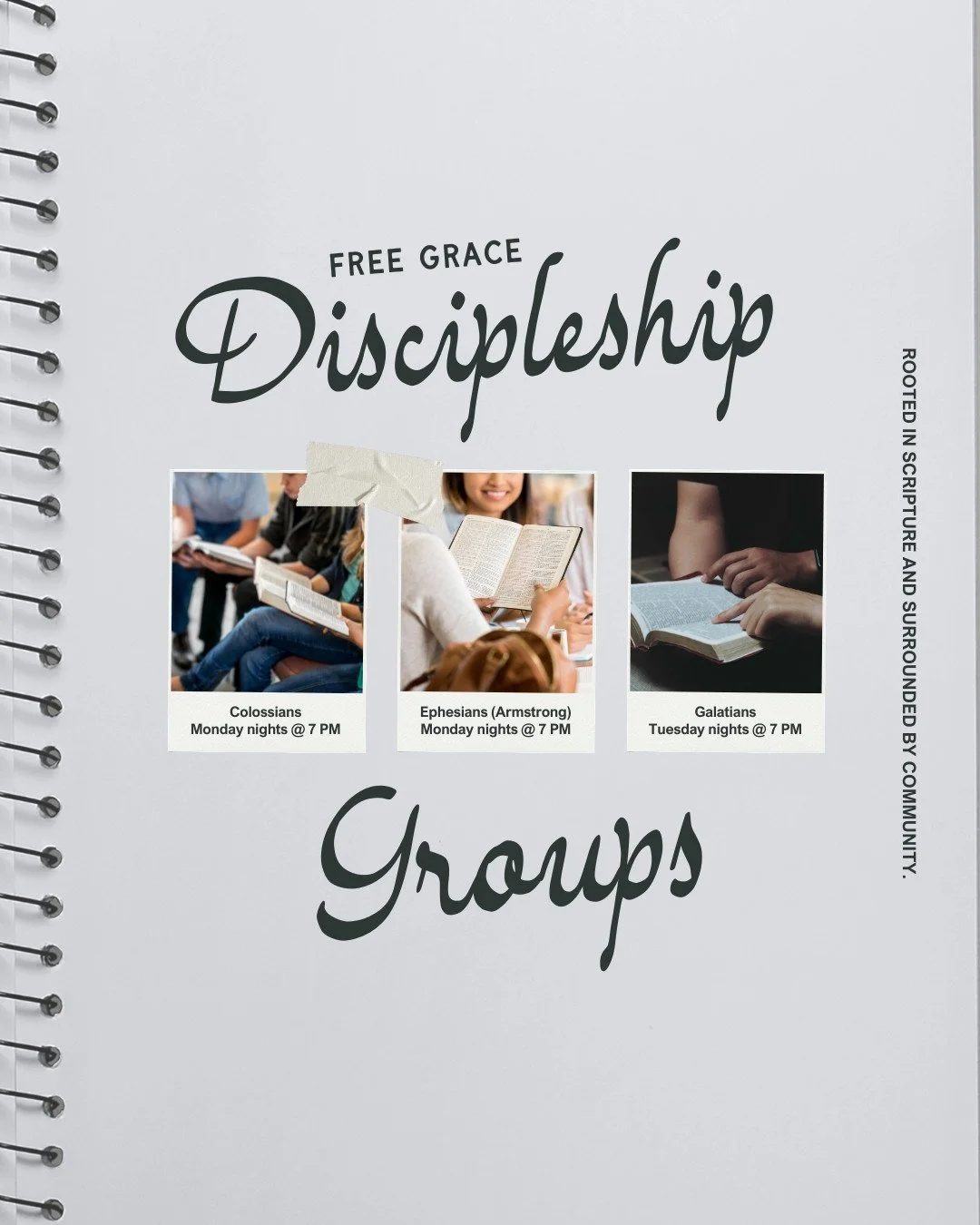 We grow best in our Christian walk together with other believers. Our discipleship groups start this spring and meet for 8-10 weeks in living rooms around Vernon and Armstrong. ⁠
⁠
The best way to describe the heart of our discipleship groups is doin