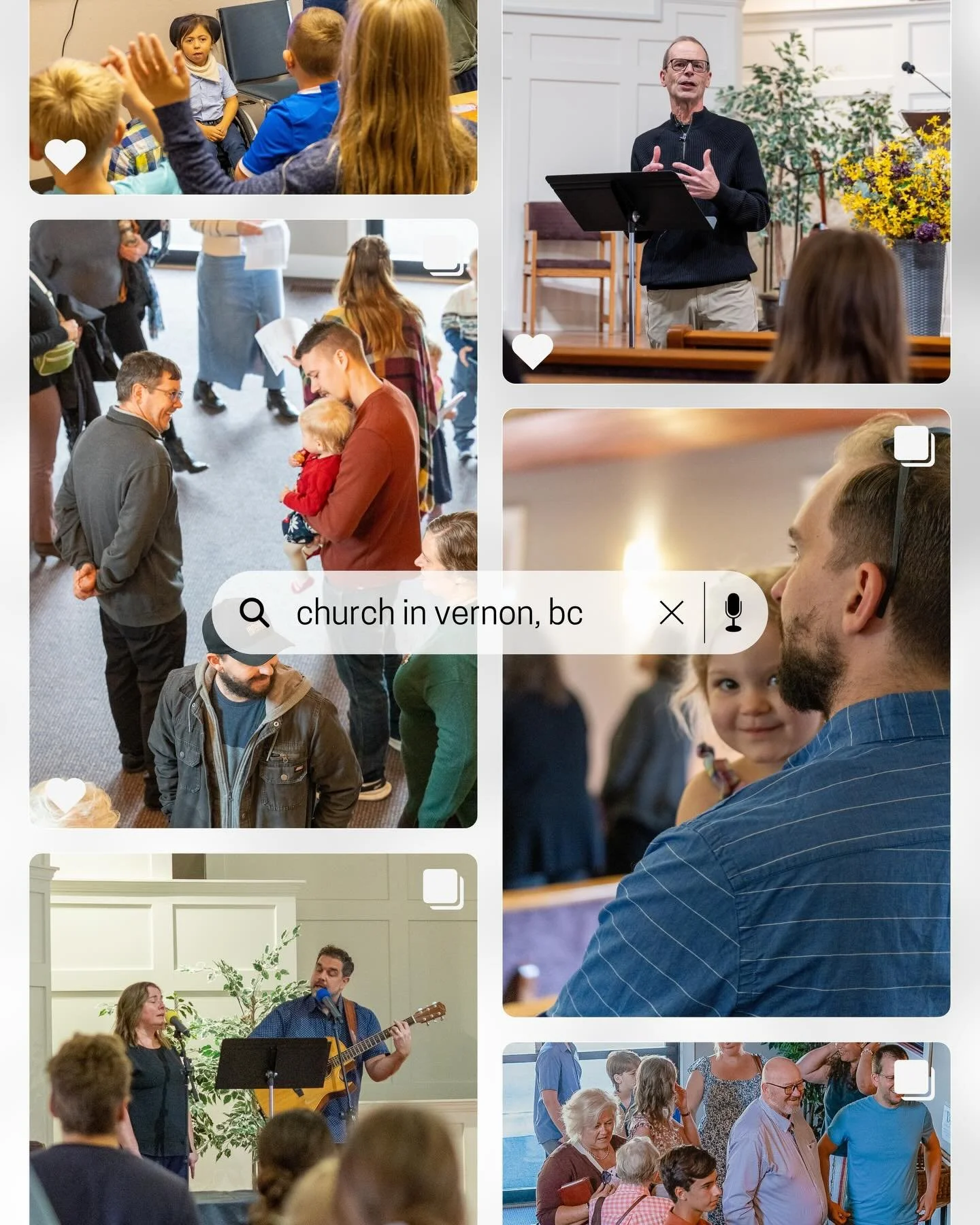Searching for a church in Vernon, BC?

Not just a place to attend&mdash;
but a place that feels like family.

For every age and stage.
Where you&rsquo;re known, not anonymous.
Where community is real.
And where the gospel is always front and center.
