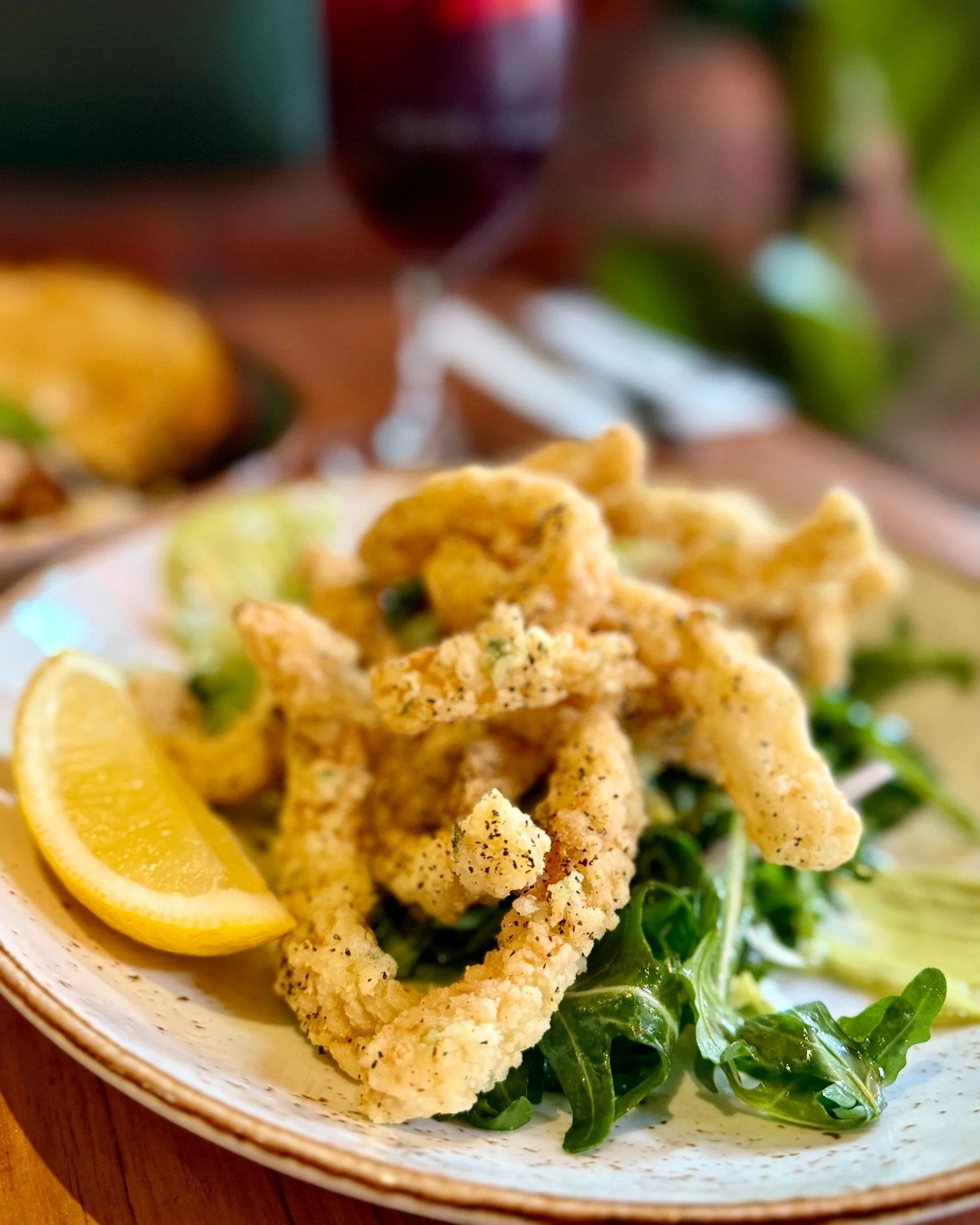 Spring days and our Lemon &amp; Pepper Crispy Calamari are the perfect match.

Golden, lightly seasoned calamari is served with basil aioli and a crisp salad of lettuce, rocket, cucumber, fennel, cherry tomato and onion, then finished with a bright l