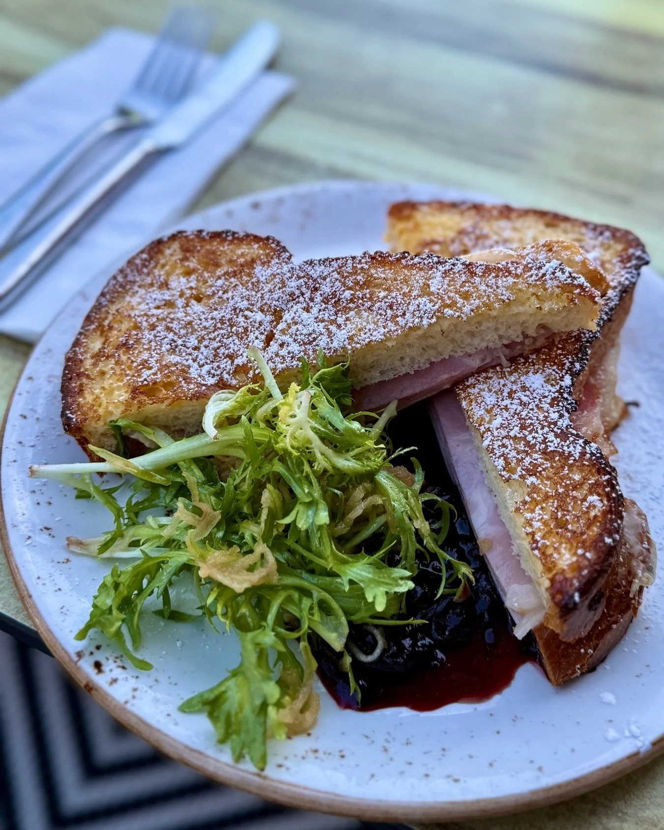 Join us for breakfast this week and try our latest special, available for one week only - Monte Cristo: double smoked ham and Swiss cheese layered in brioche, served with blueberry sauce and a fresh apple salad on the side.

It&rsquo;s a little indul