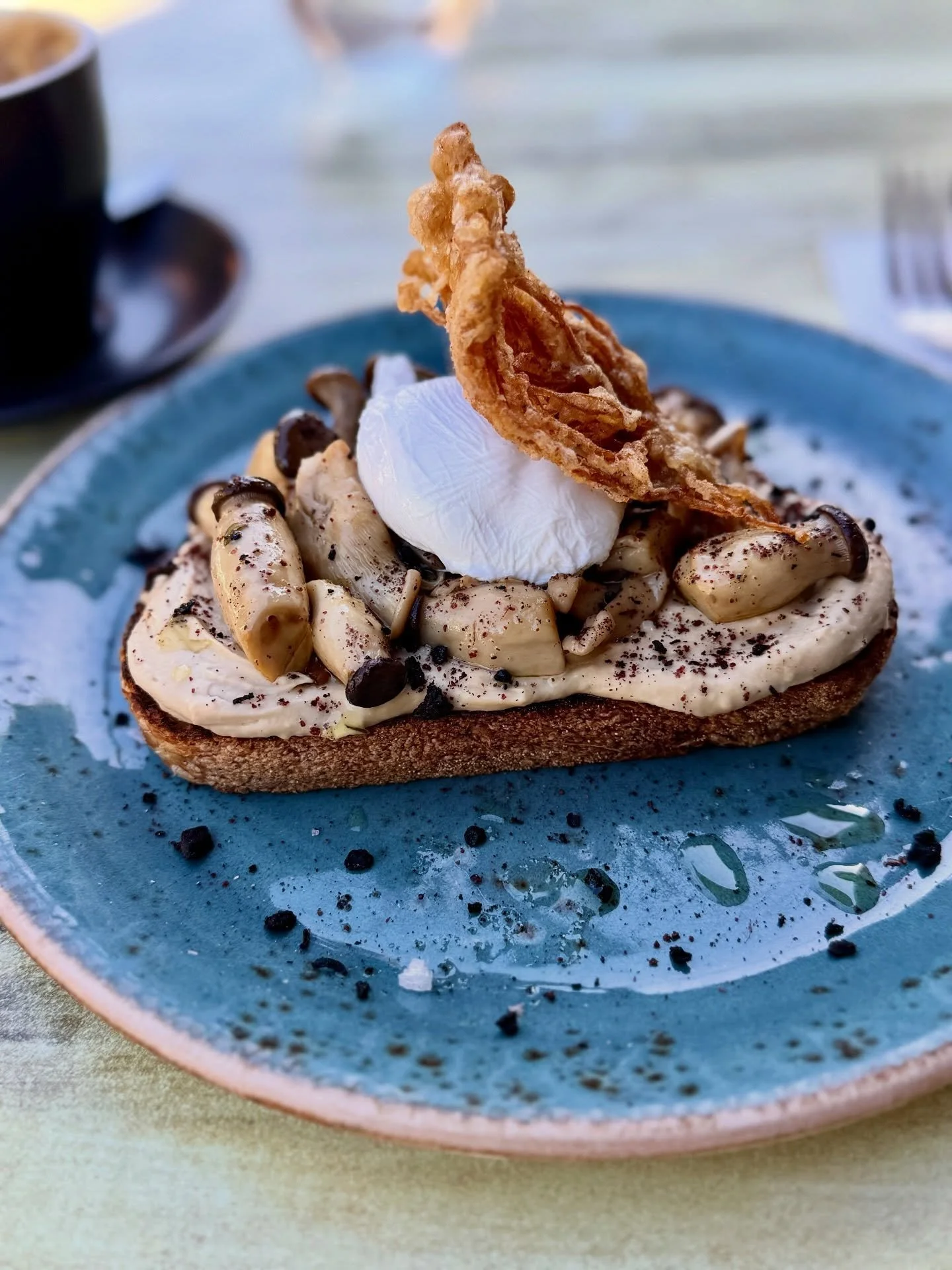 Our Mushroom Medley breakfast special has landed at Sons of Mary, but it won&rsquo;t be here for long!

It&rsquo;s layered with miso cashew &lsquo;butter&rsquo;, crispy enoki mushrooms and fried sage, all served on multigrain toast.

Add a poached eg