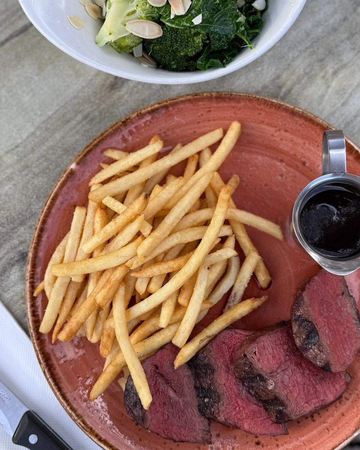 Tomorrow night&rsquo;s dinner is taken care of with our Steak Frites.

From 5pm every Monday, enjoy our carved porterhouse steak with fries plus your choice of sauce for $28.

Come in early for Happy Hour from 3-5:30pm, then stay on for our favourite