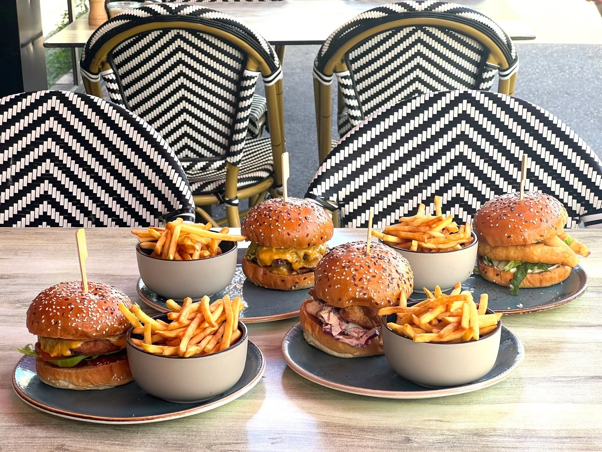 Your new Tuesday night ritual is here.

Tomorrow is the very first Burger Night at Sons of Mary. From 5pm weekly, choose from four different burgers - beef, fish, veggie or chicken - all served with crispy chips for $25 each.

Happy Hour starts at 3p