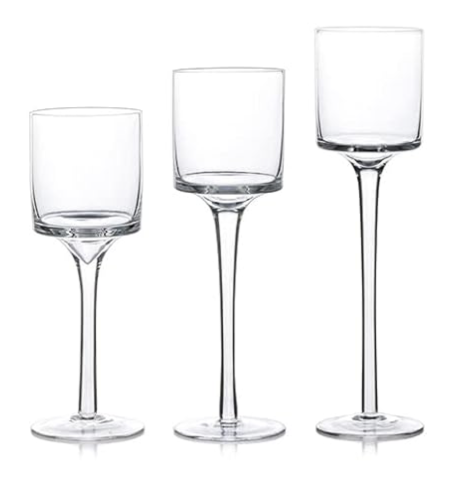 Crystal Clear Long Stem Floating Candle and Tea Light Candle Holders