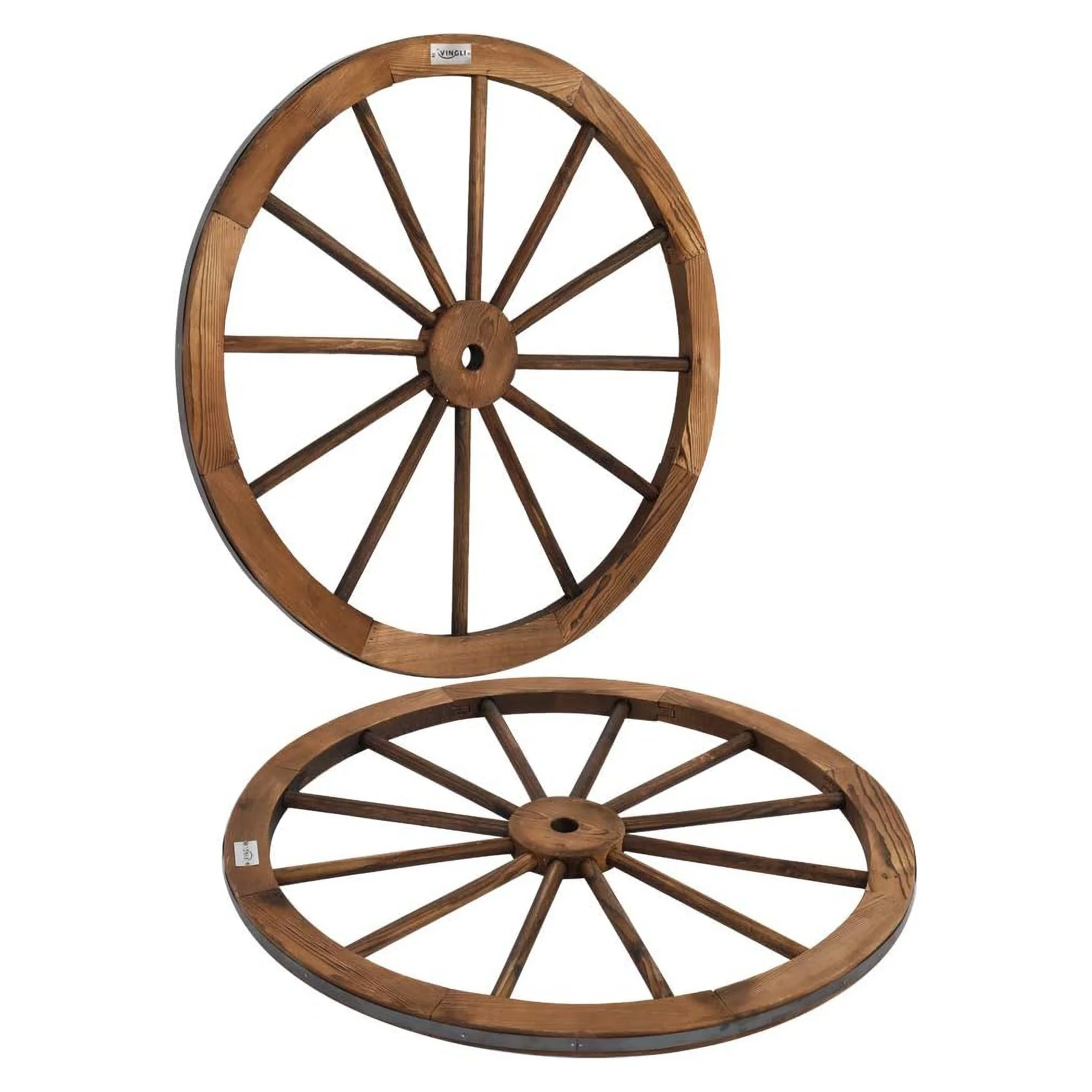 30 Inch Solid Wood Wagon Wheel