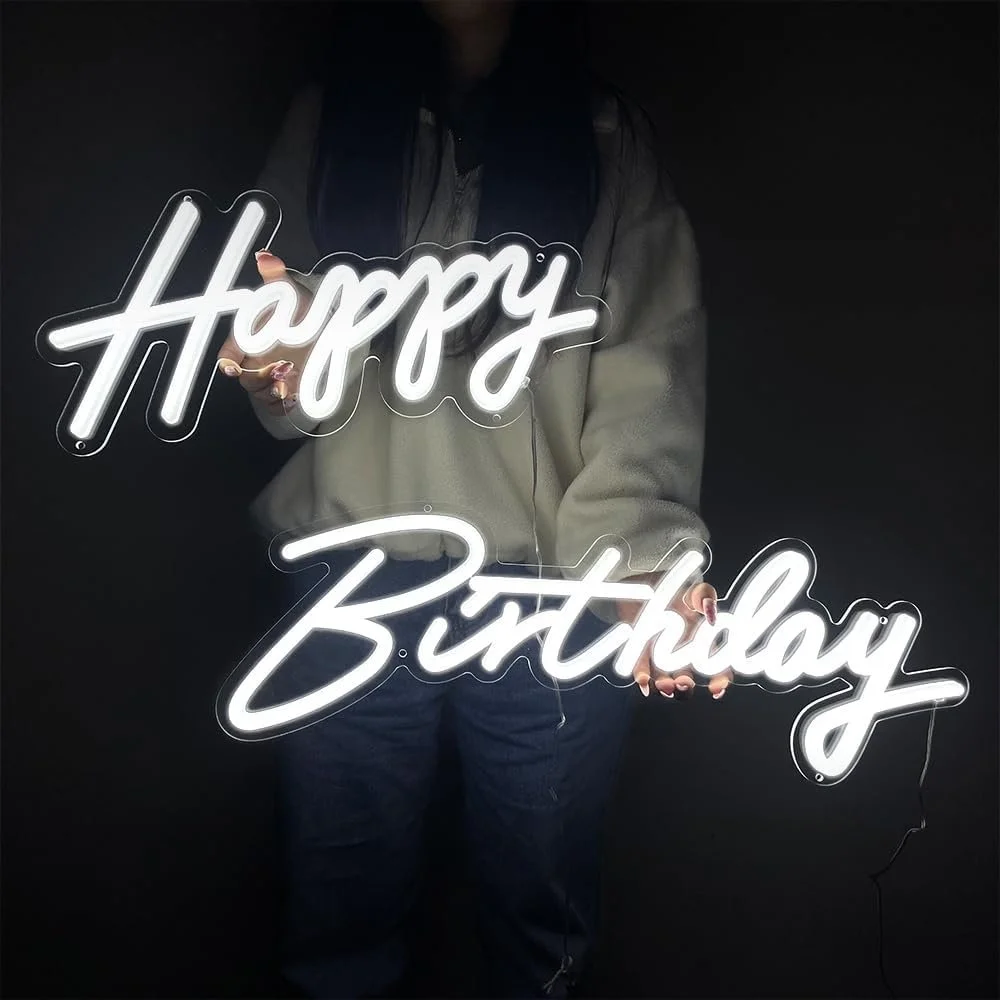 Large Neon Happy Birthday Sign