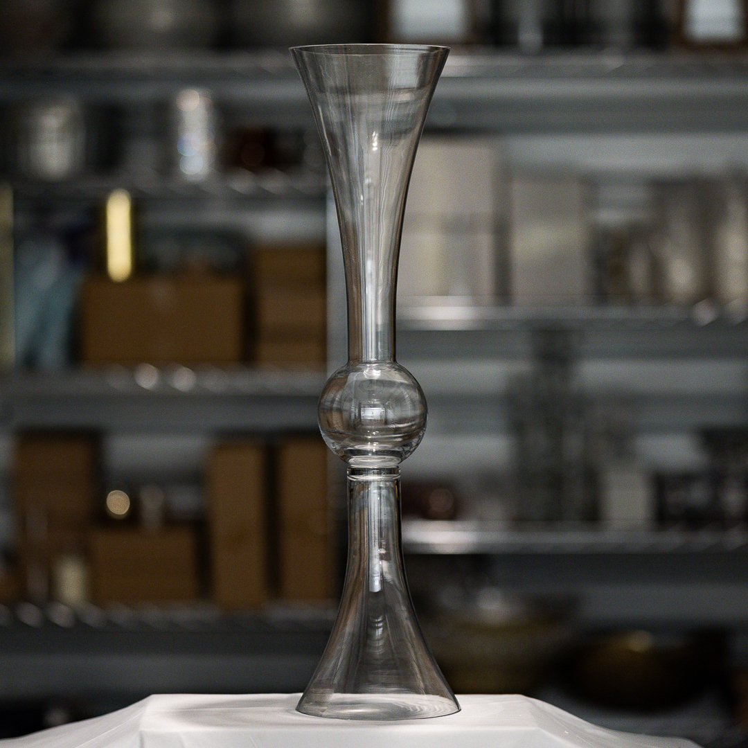 30 Inch Glass Reversible Trumpet Vase
