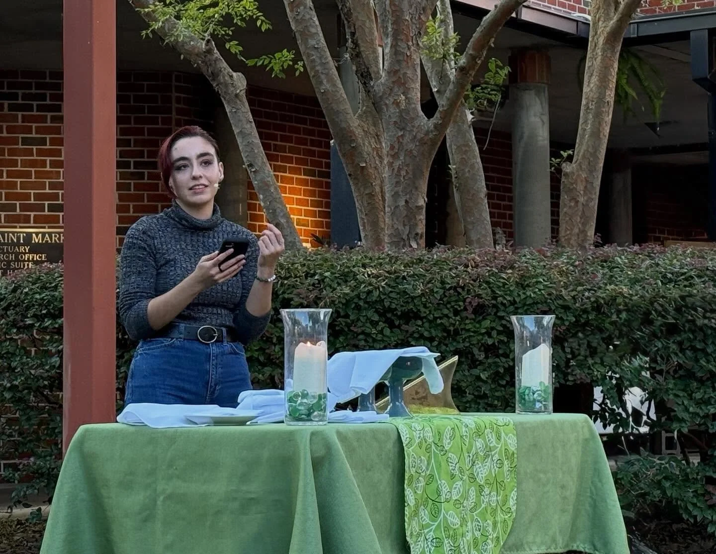 Tonight was the Blessing of the Animals at our partner congregation St. Mark&rsquo;s Lutheran Church. Two of our students were intimately connected to the service&mdash; Annaliese preached a beautiful message and Sam created the gorgeous chalices and