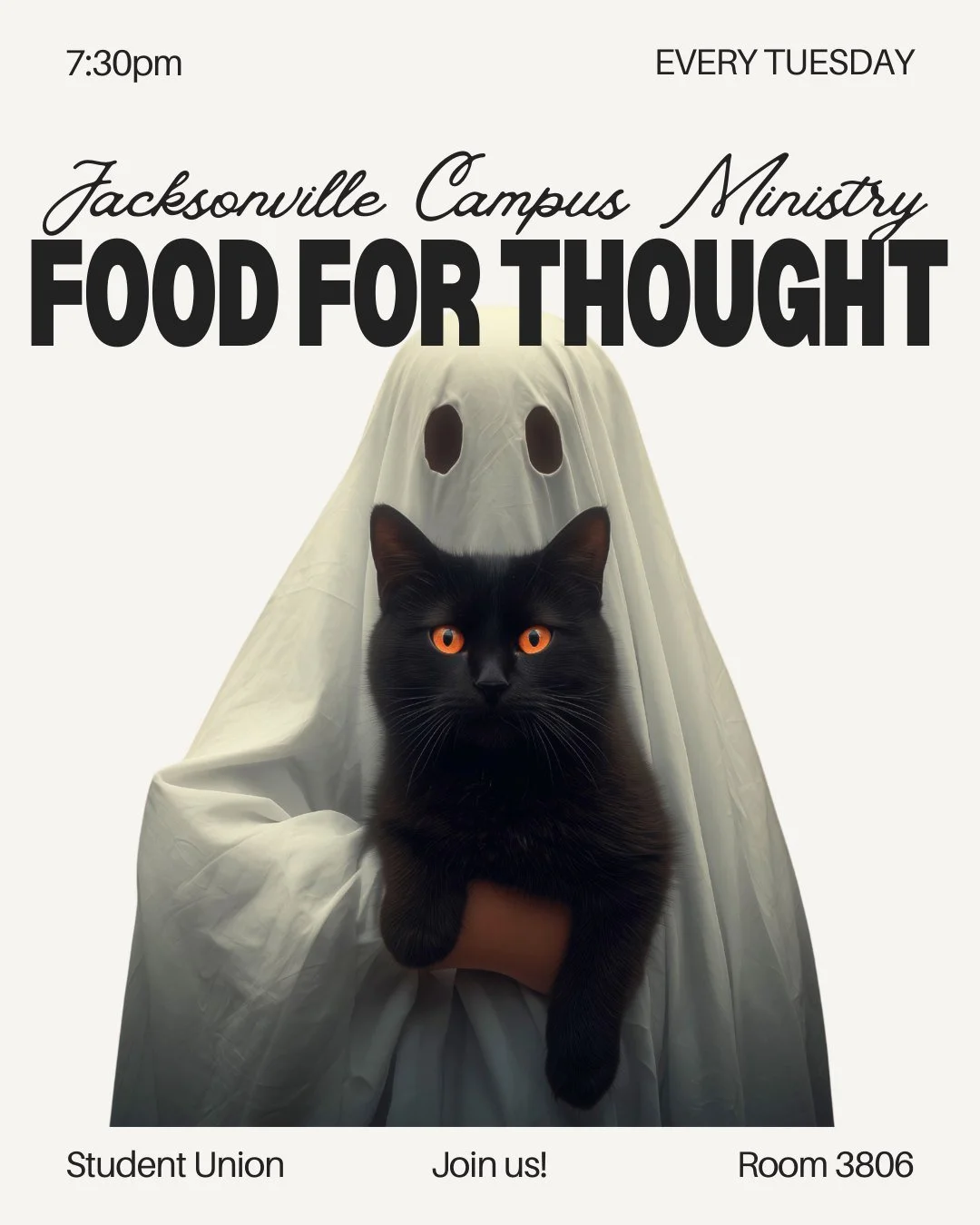 Join us for an extra spooky Food for Thought, where Mother Lisa will lead us through a liturgy for All Hallow's Eve! You don't want to miss this! 
 #dioflfeast #Lumin #jcm #duval #osprey #campusministry #tec #unfospreys #jaxcampusmin