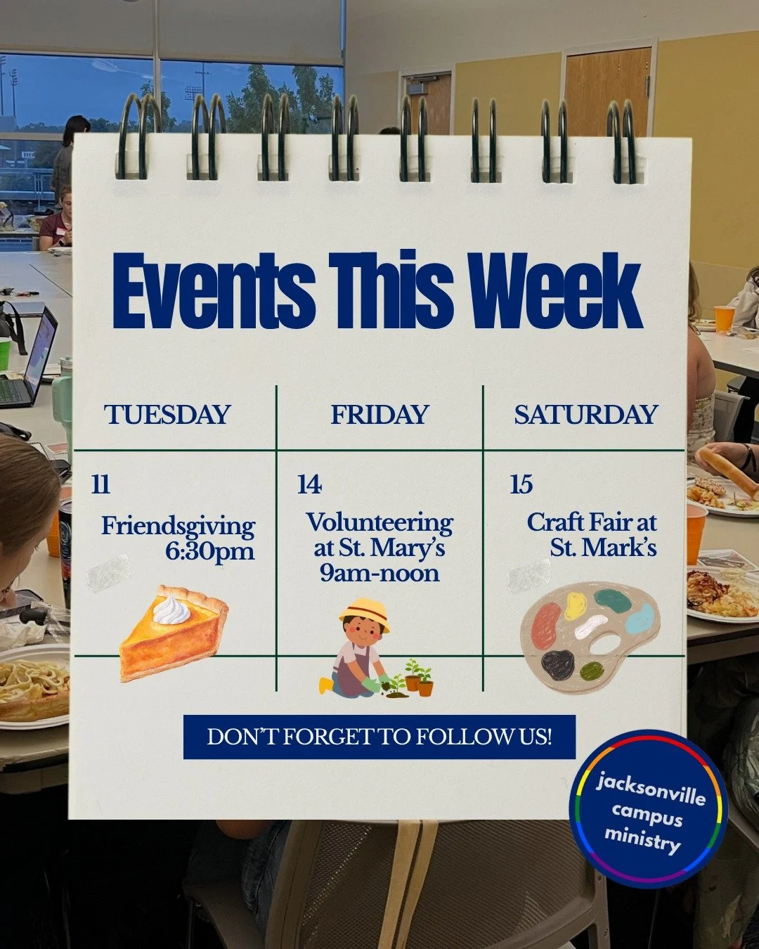 There are so many wonderful things going on this week! Friendsgiving is on Tuesday at 6:30pm at Redeemer Episcopal Church (RSVP required), we are heading up to St. Mary's Episcopal Church on Friday to volunteer and tour their space on Friday at 9am, 