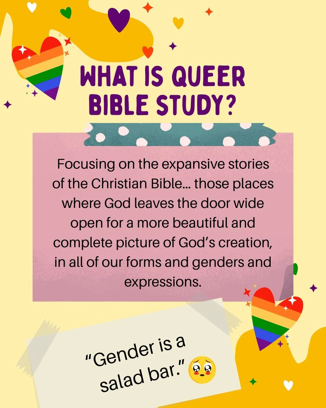 Queer Bible Study is one of our favorite hours of the week. Don't miss our conversations on Mondays at 1pm! We chat about the ways that God's Word and world show us something more expansive and beautiful than we can even imagine yet! 

 #Lumin #ospre
