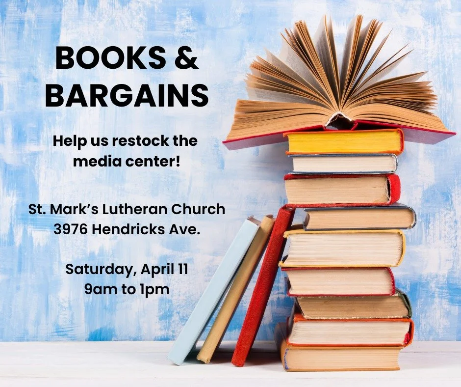 You don't want to miss this massive book sale along with so many other things happening at St. Mark's Lutheran Church! They are selling everything from monitors to mini fridges to baby clothes! Come get it!