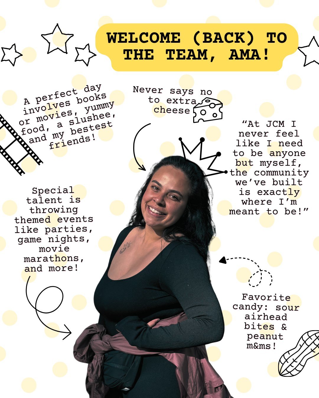 Welcome (Back) to the Team, Ama! 💛

We're excited to welcome Ama back as our intern for the GatherJax community! She works to keep our alumni forming their faith together. 

Ama loves books, movies, good food, slushees, and spending time with friend