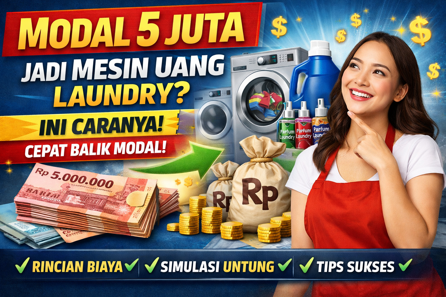 Paket Usaha Laundry Modal 5 Juta: Rincian Lengkap + Simulasi Untung untuk Pemula (2026)