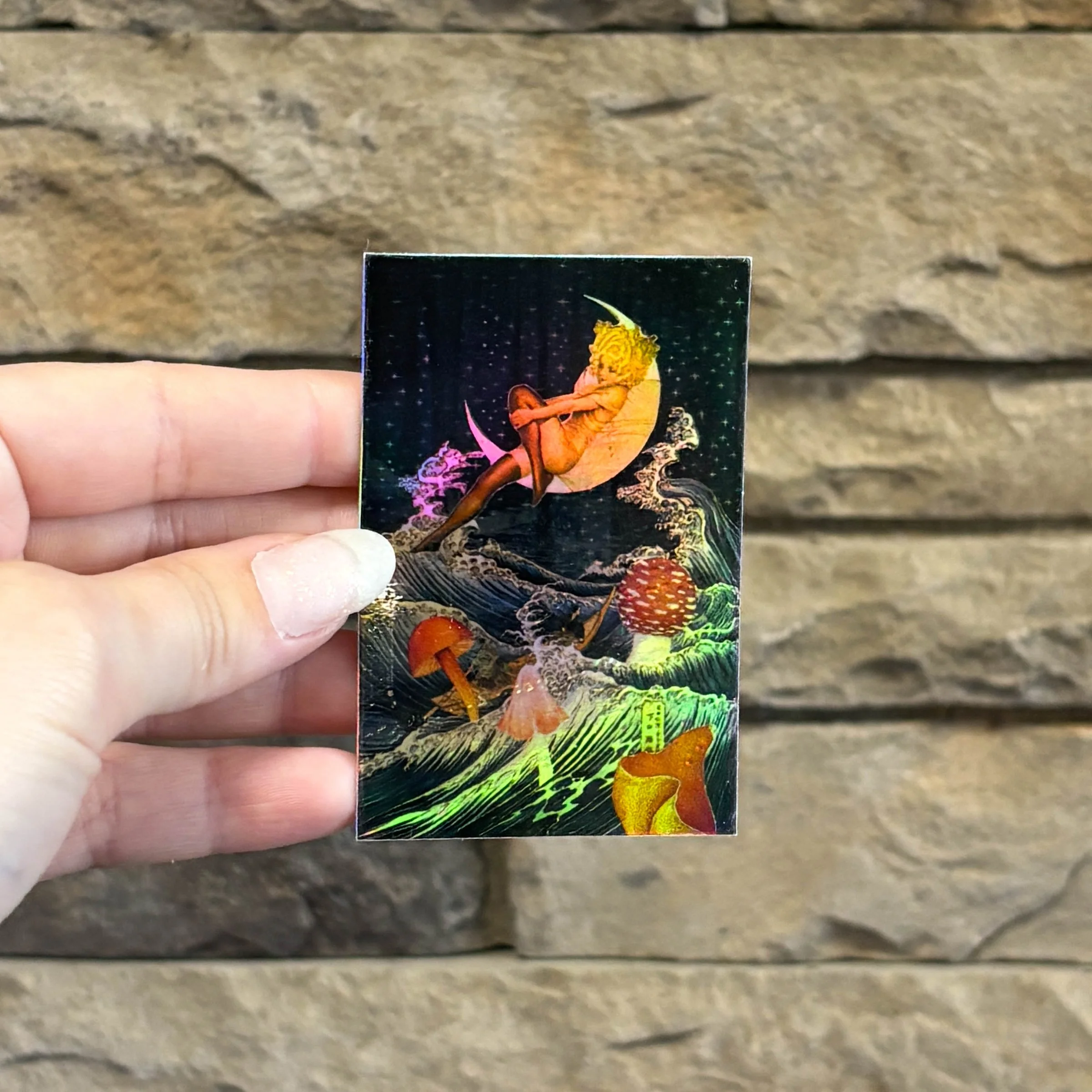 Holographic Moon Girl Sticker
