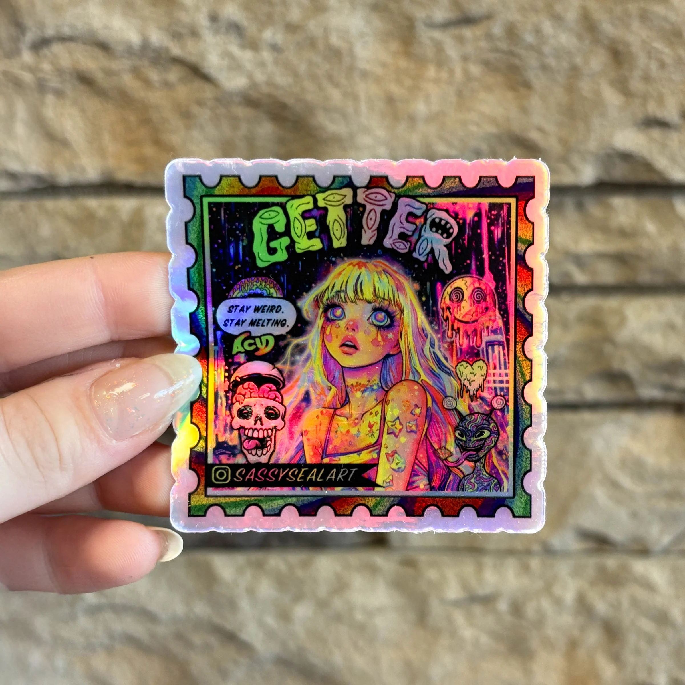 Holographic Getter Sticker #2