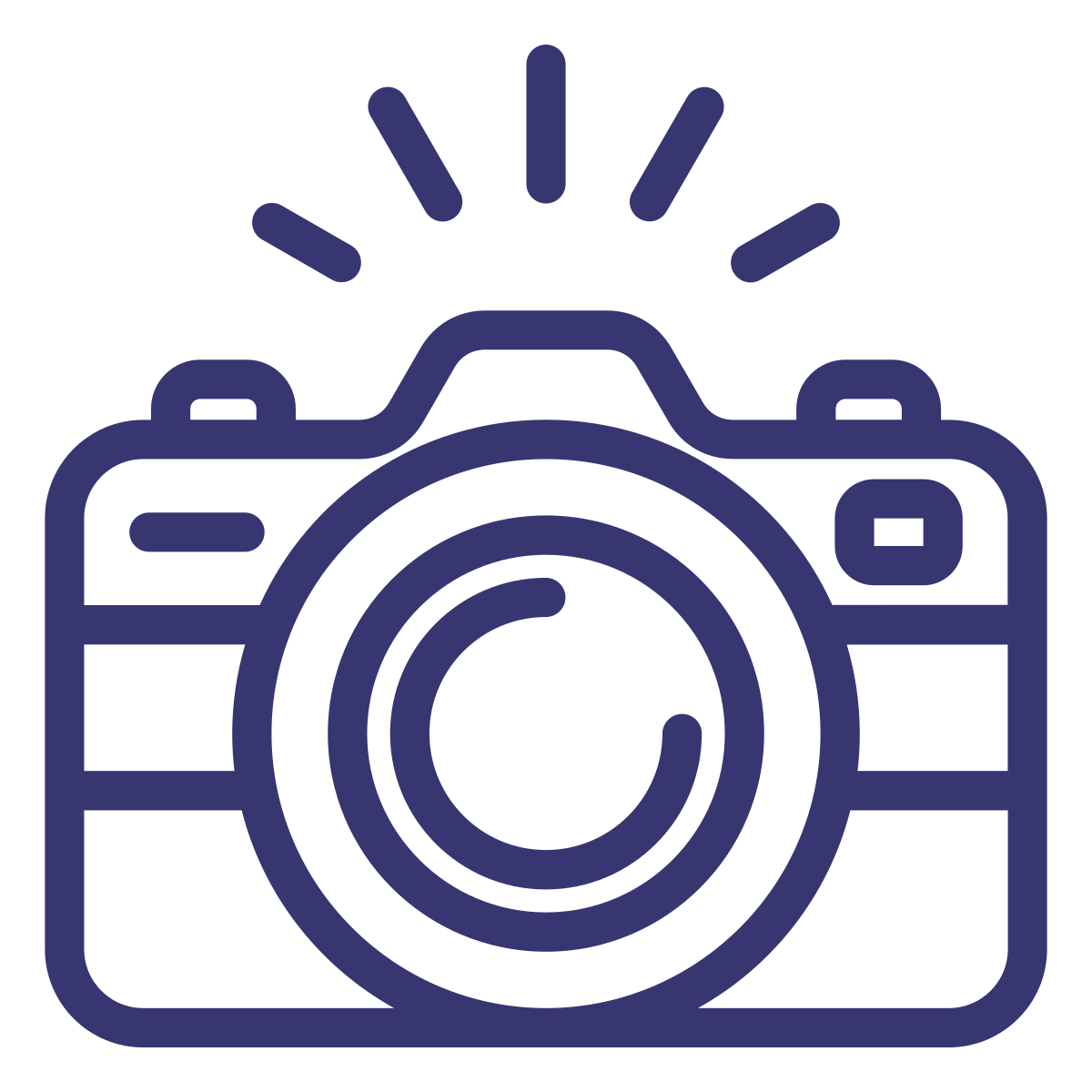 Icon of a camera with a flash.