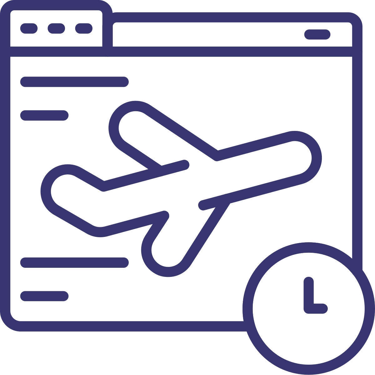 A computer screen displaying a map with a location marker and a clock icon.