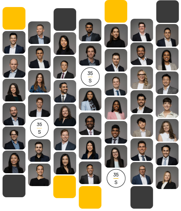 Group photo of the 35 South team