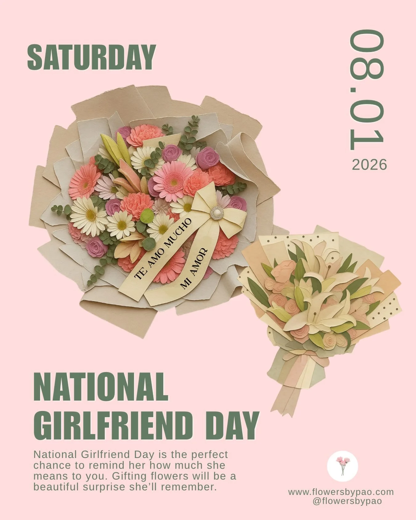 National girlfriend day is around the corner ✨ Preorder her bouquet by July 28th to have the perfect gift for her 🌸🎀

#nationalgirlfriendday