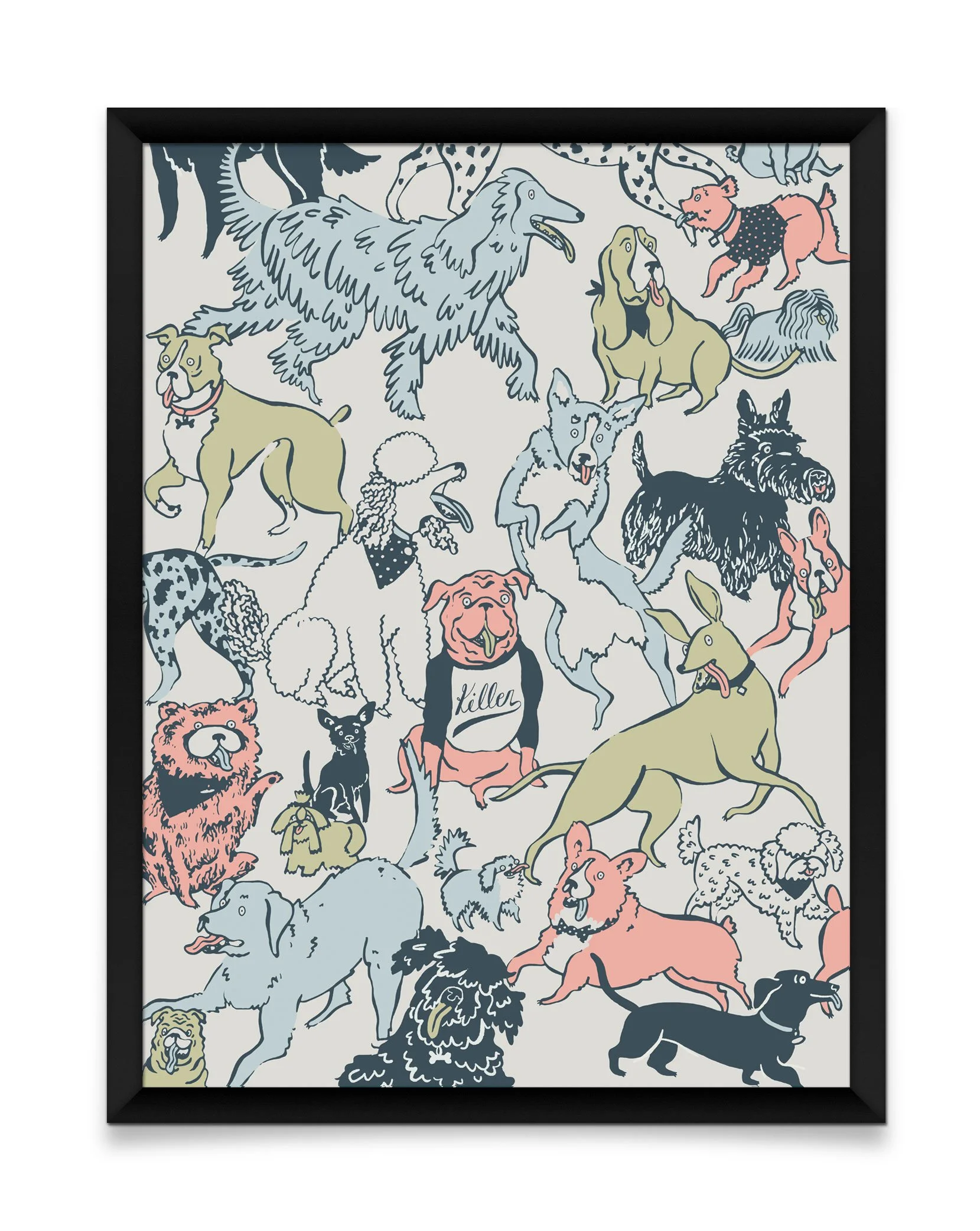 Killer_Collab_Libby_Preiss_Pups_Party_Poster_Framed.jpg