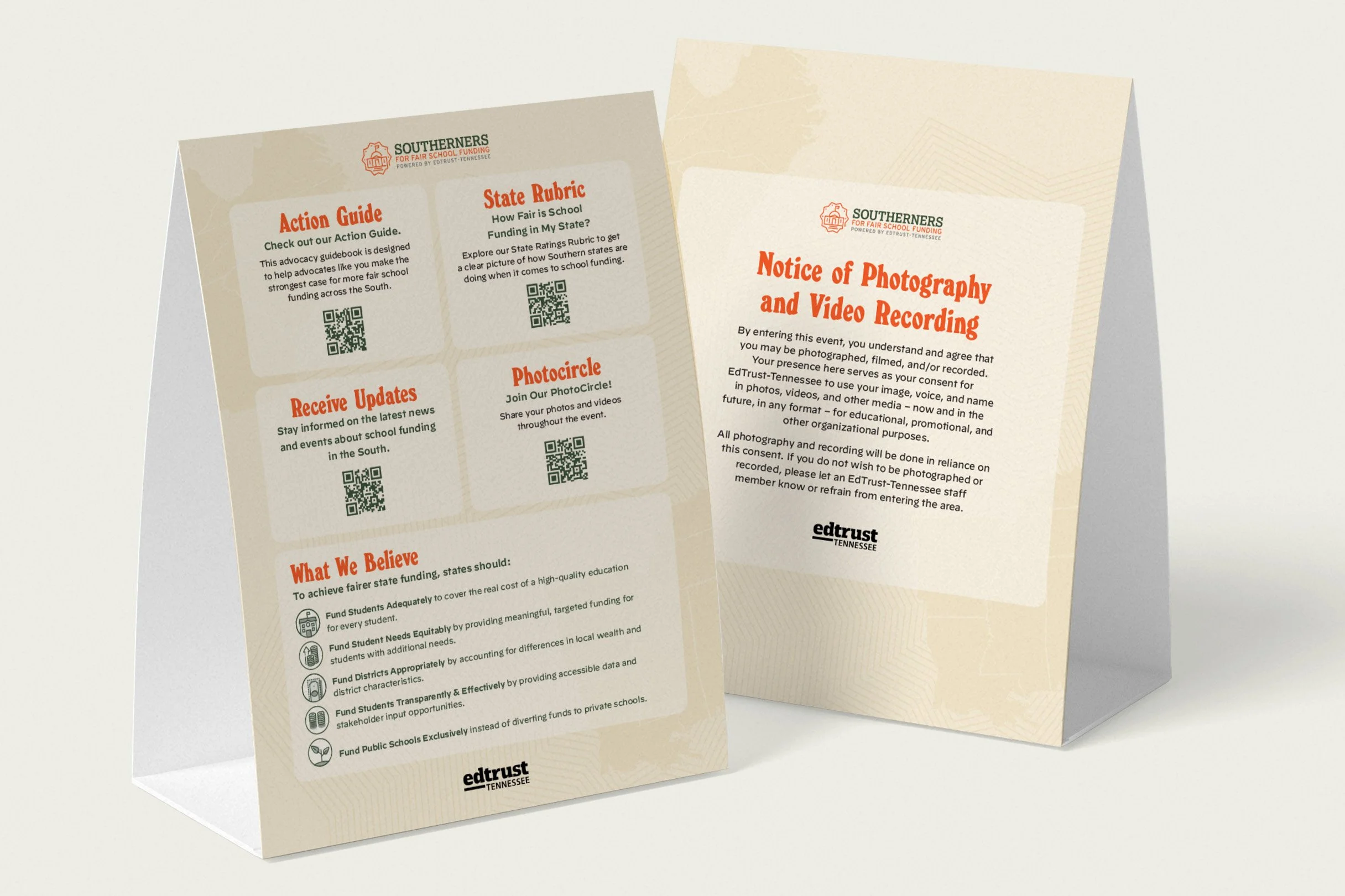 Table Tent | Created in InDesign