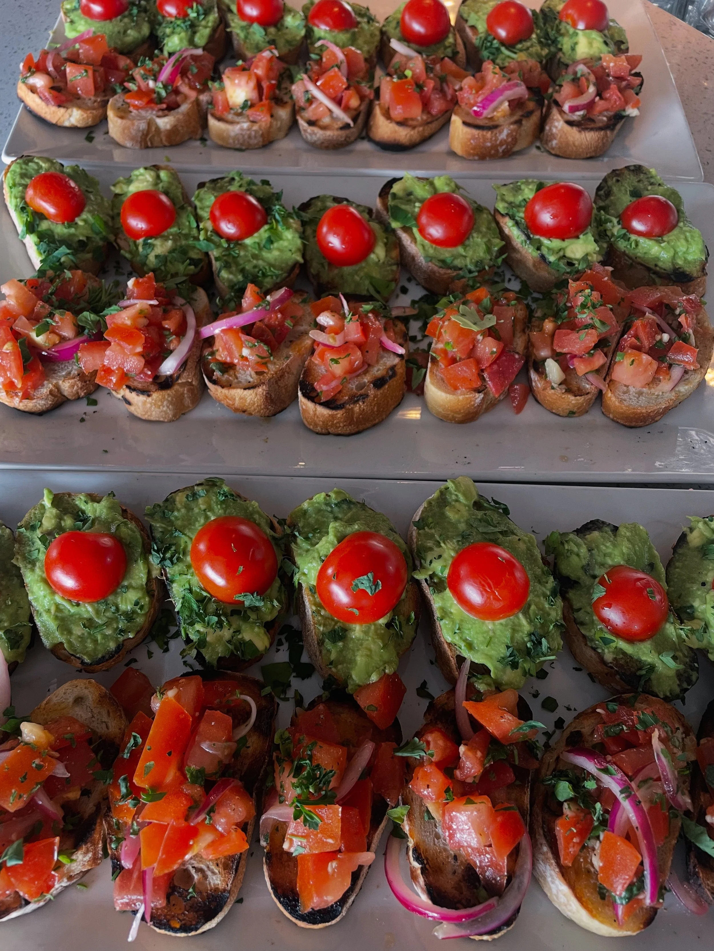 Tomato and avocado bruschetta