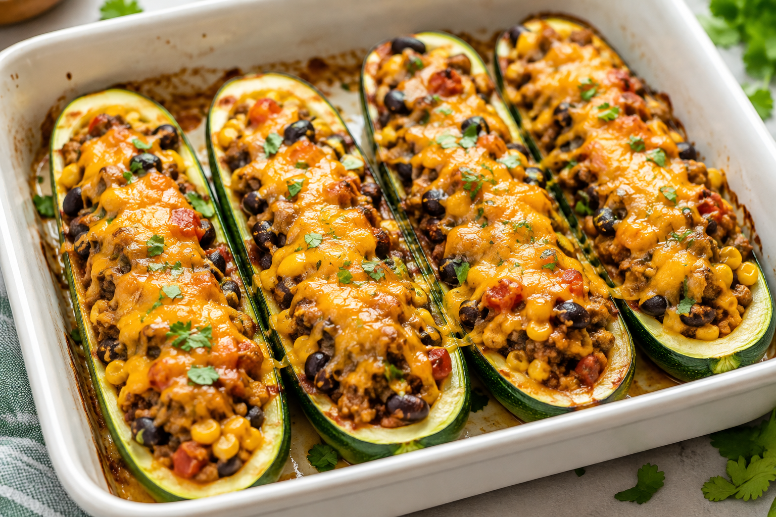 Southwest Stuffed Zucchini Boats