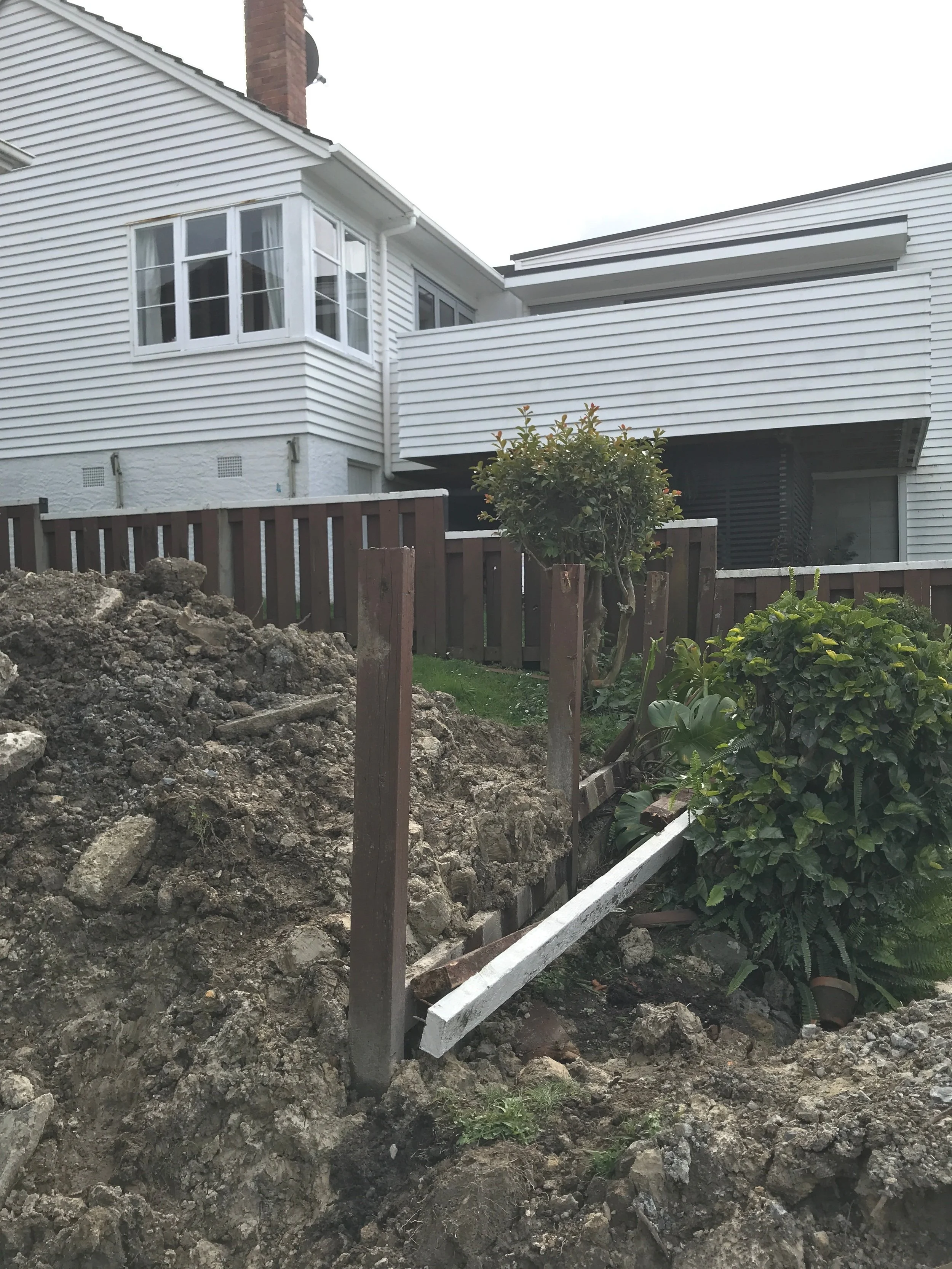 Fence Retaining Wall Site Clearing