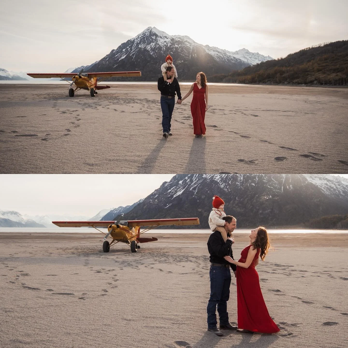 Checked a bucket list item off last weekend! 

✅ Fly to a remote lake to take family photos!

I don&rsquo;t think you can find a more Alaskan photo shoot  than this! 
Thanks @meredith.noble having this awesome idea and Tobias for picking the BEST loc