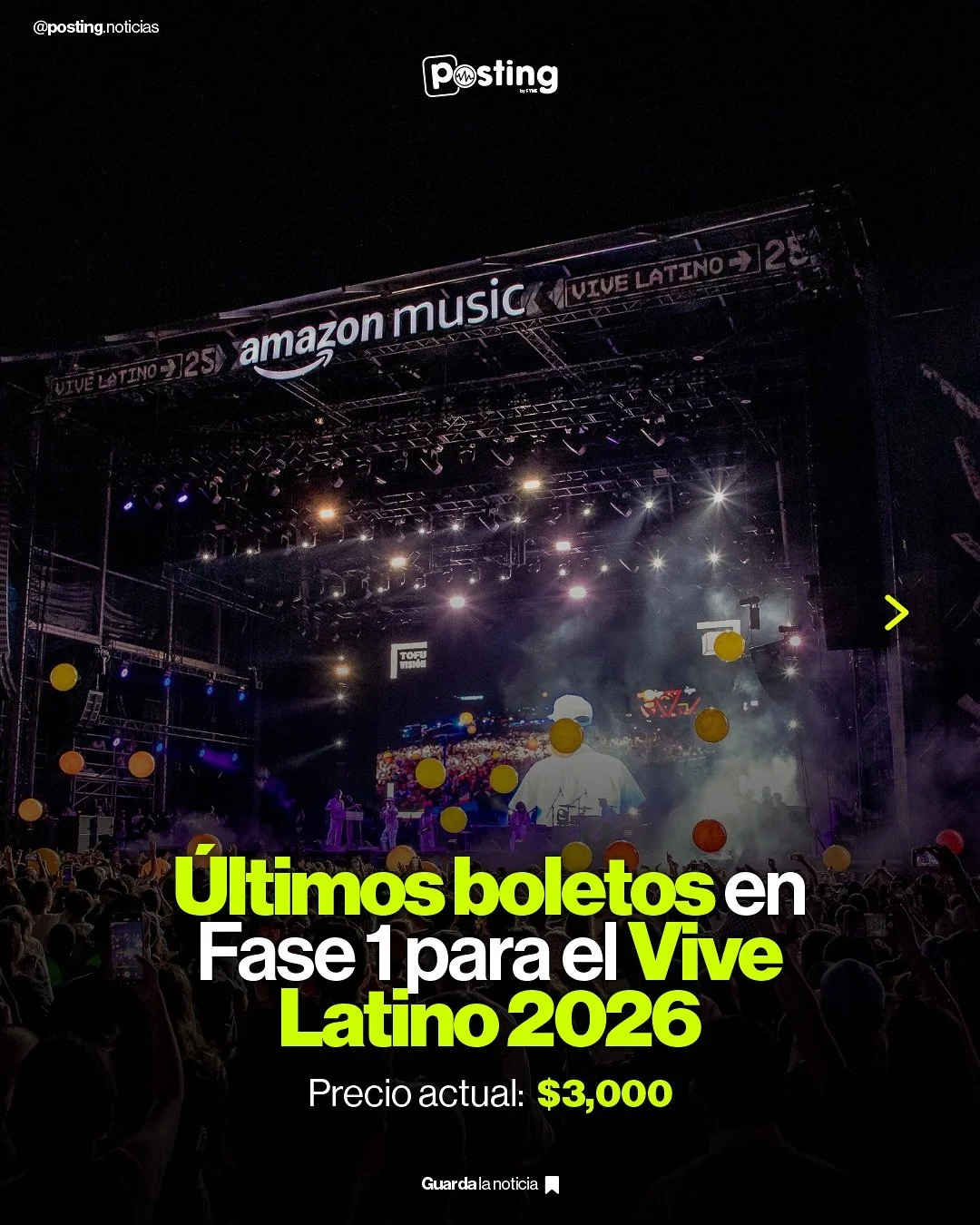 &Uacute;ltimos boletos en Fase 1 🎟️🔥

El @vivelatino est&aacute; por cambiar de fase y los boletos de Fase 1 est&aacute;n a nada de agotarse. Si quieres asegurar el tuyo al mejor precio&hellip; este es el momento. 🤘🎸

Compra ahora en @ticketmaste
